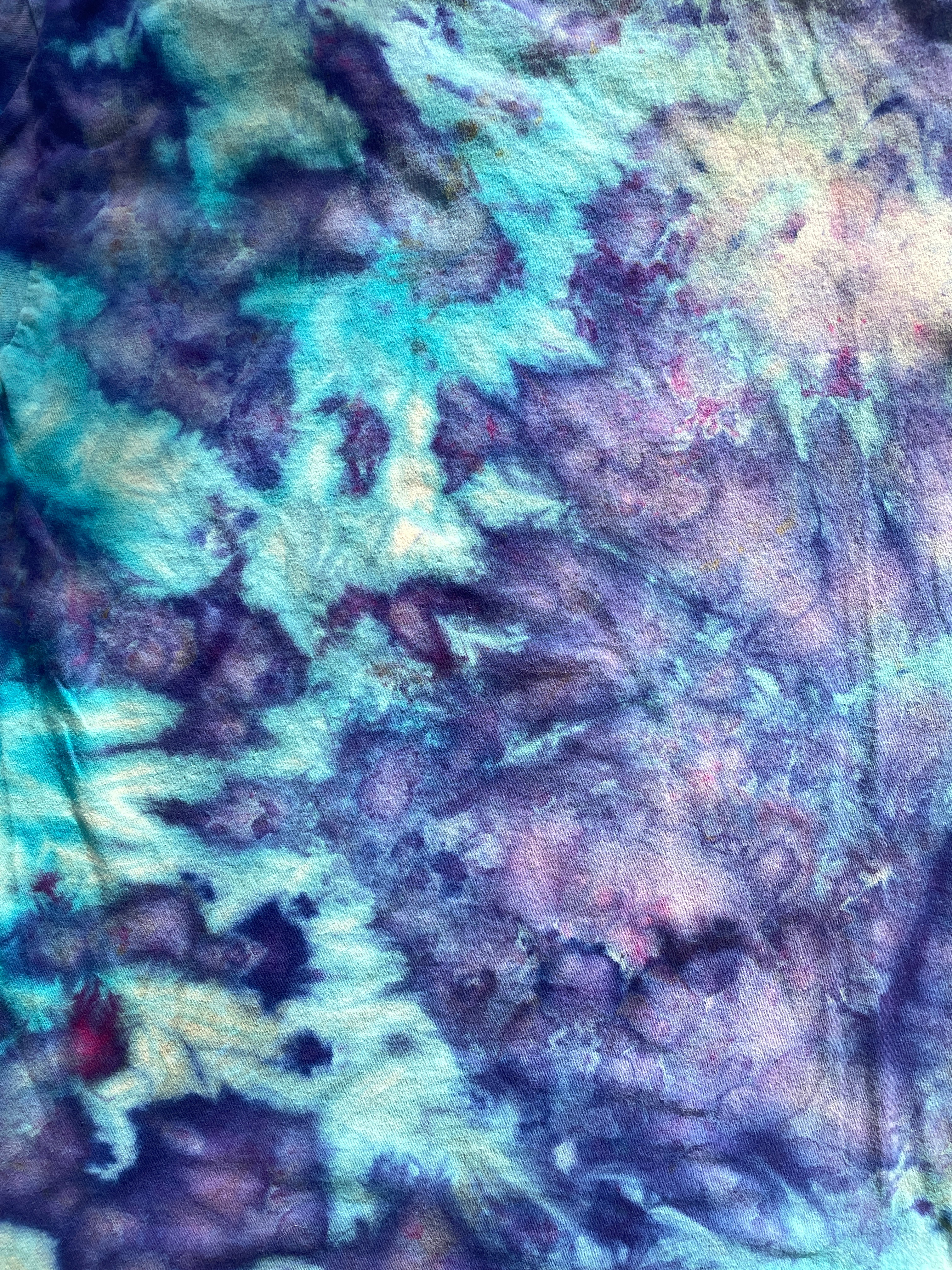 Rainbow Cat Laser Beam Blue and Purple Short Sleeve Galaxy Tie Dye T-Shirt | Men's Large