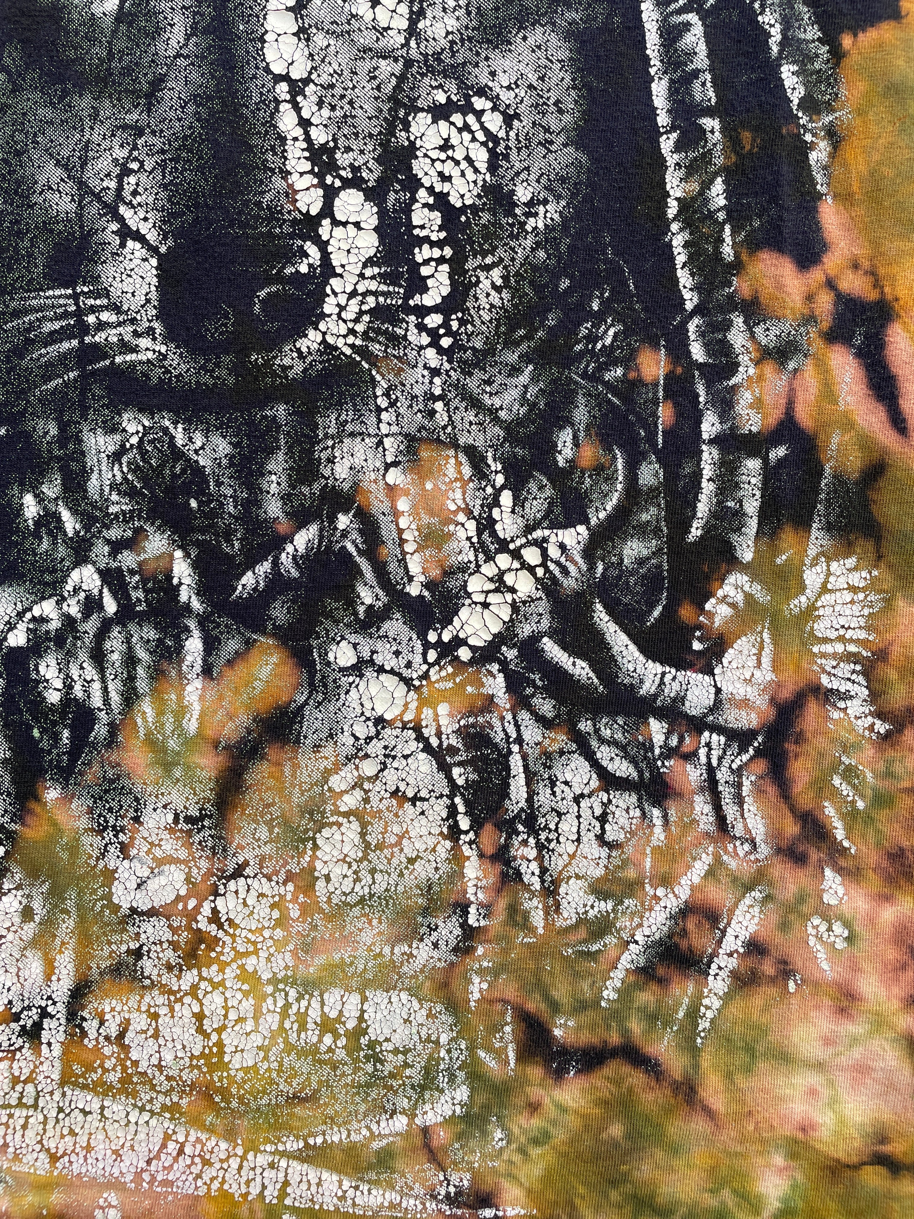 Wolf Pack Black and Green Short Sleeve Bleach Dyed T-Shirt | Men's XL