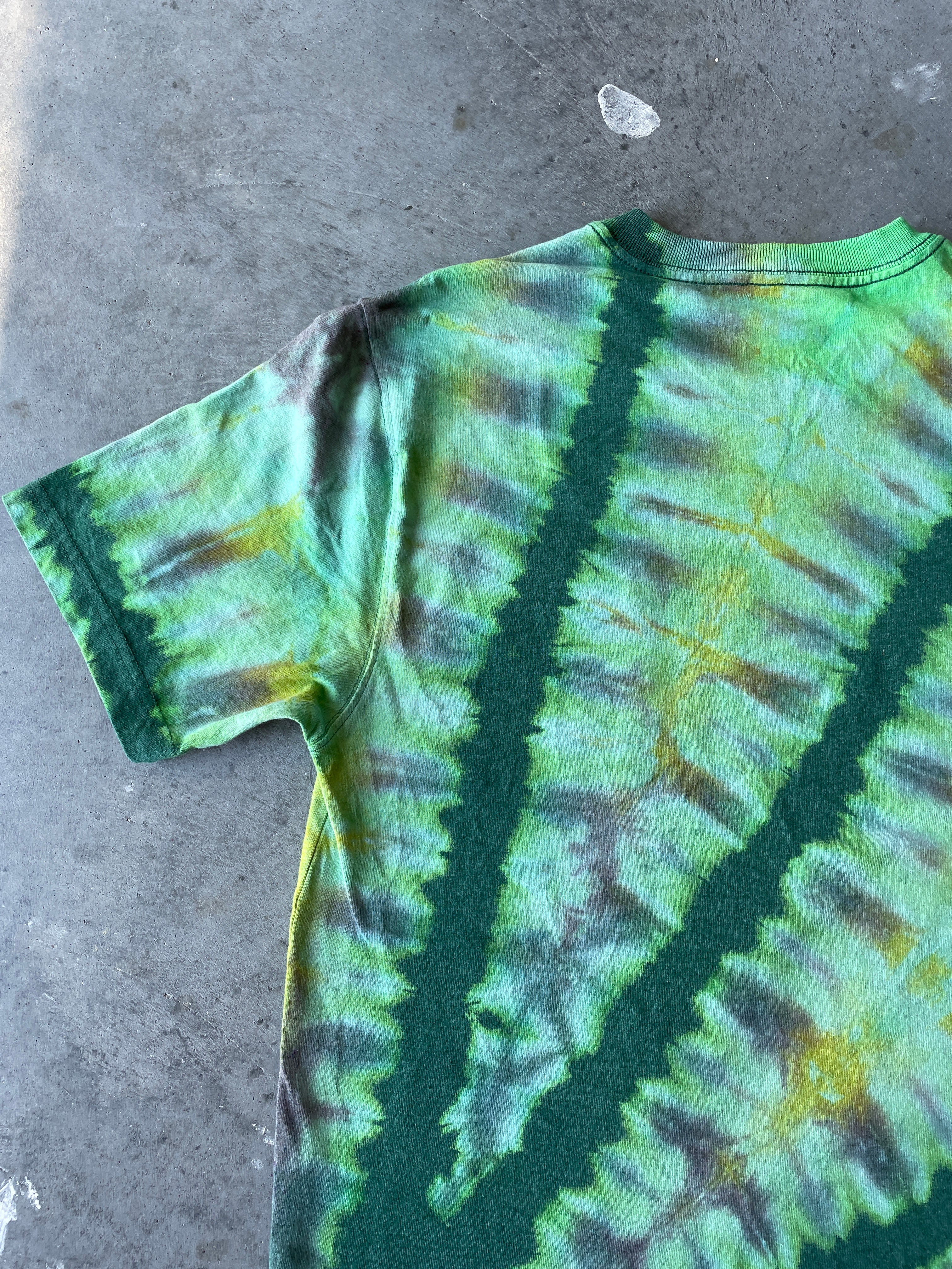 Carhartt Short Sleeve Green & Yellow Reverse Tie Dye T-Shirt | One-of-a-Kind | Men's Small