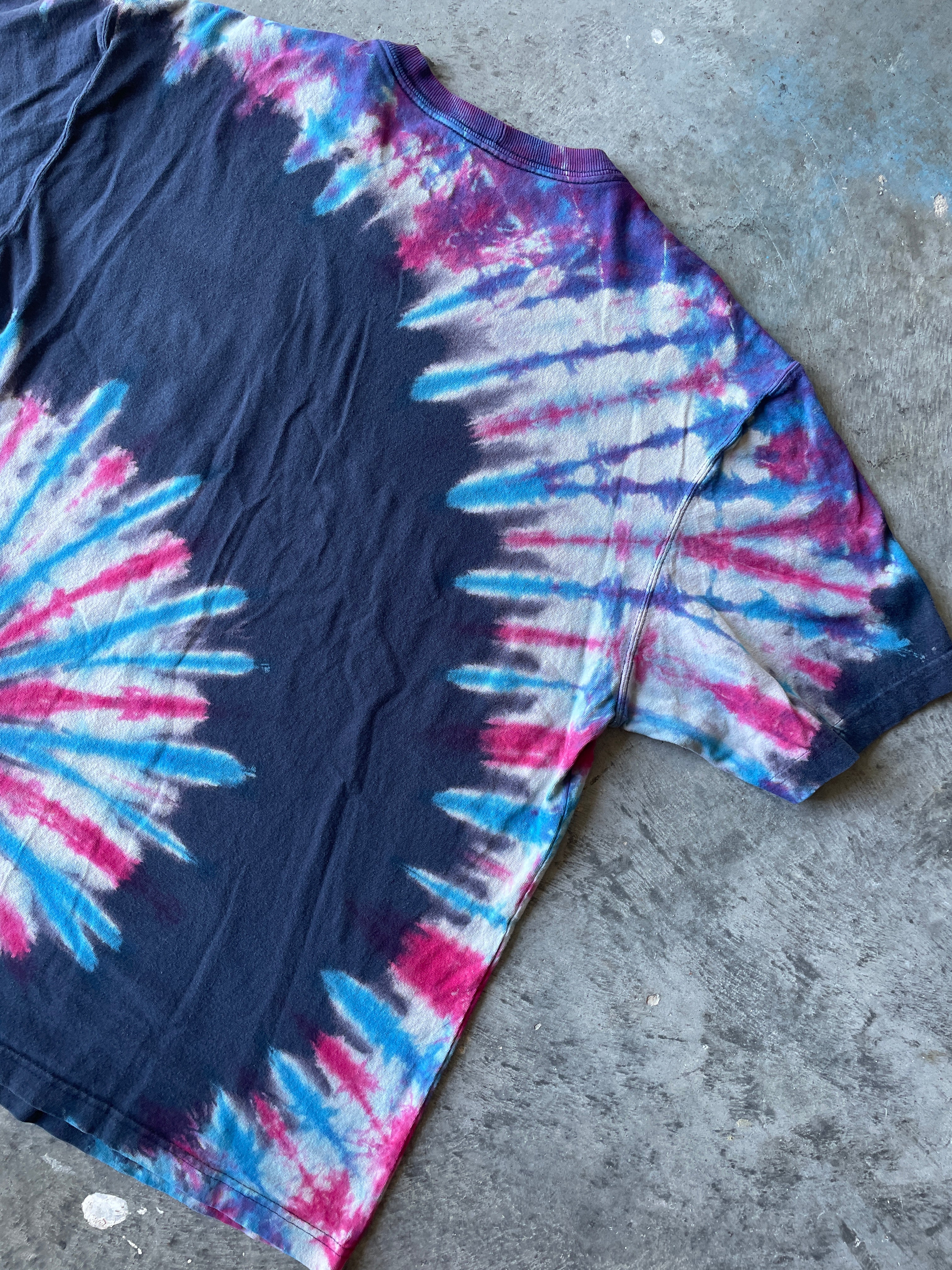 Carhartt Short Sleeve Red, White, and Blue Reverse Tie Dye T-Shirt | One-of-a-Kind | Men's Medium