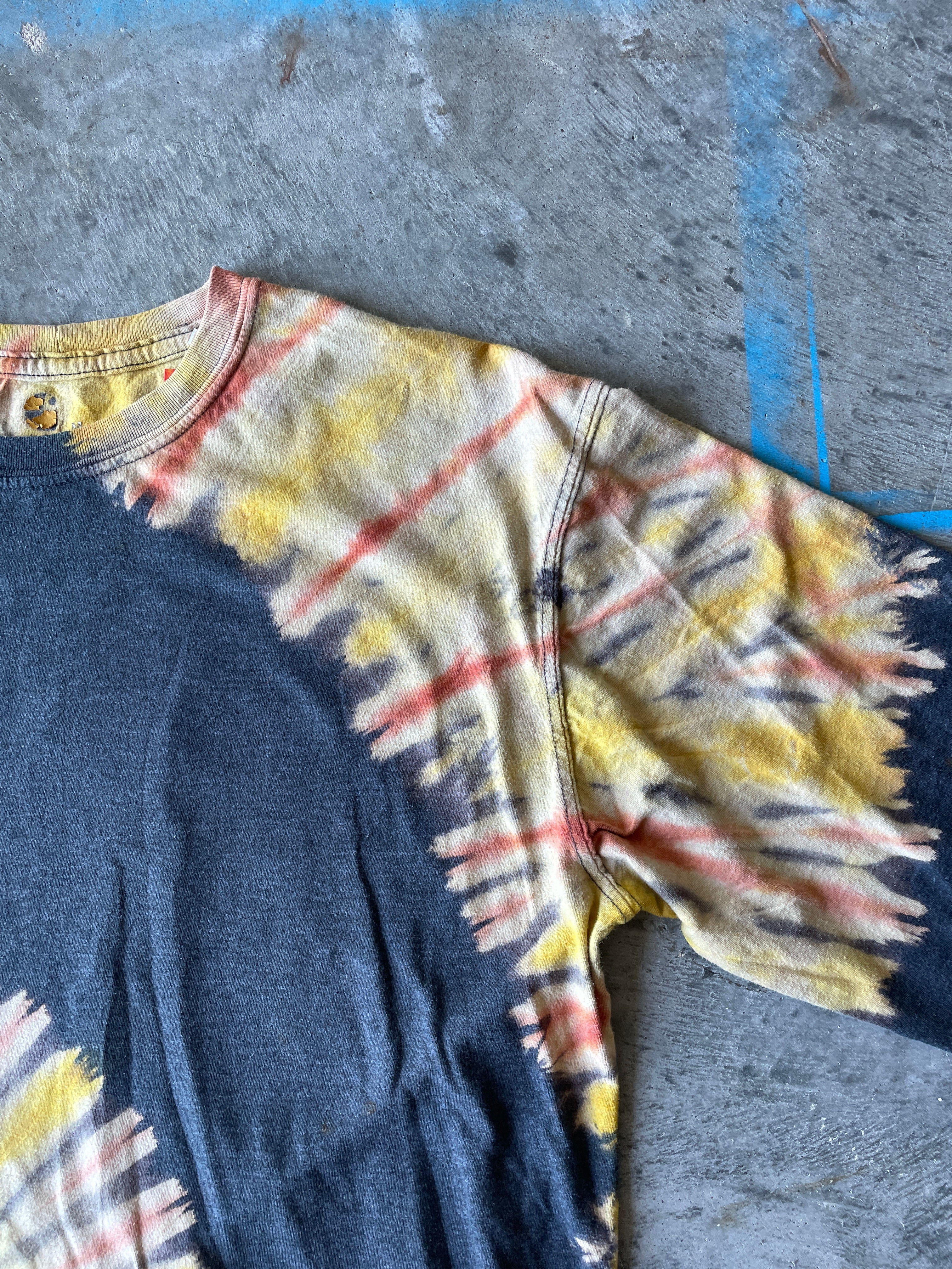Carhartt Buck Long Sleeve Gray & Gold Reverse Tie Dye T-Shirt | One-of-a-Kind | Men's Medium