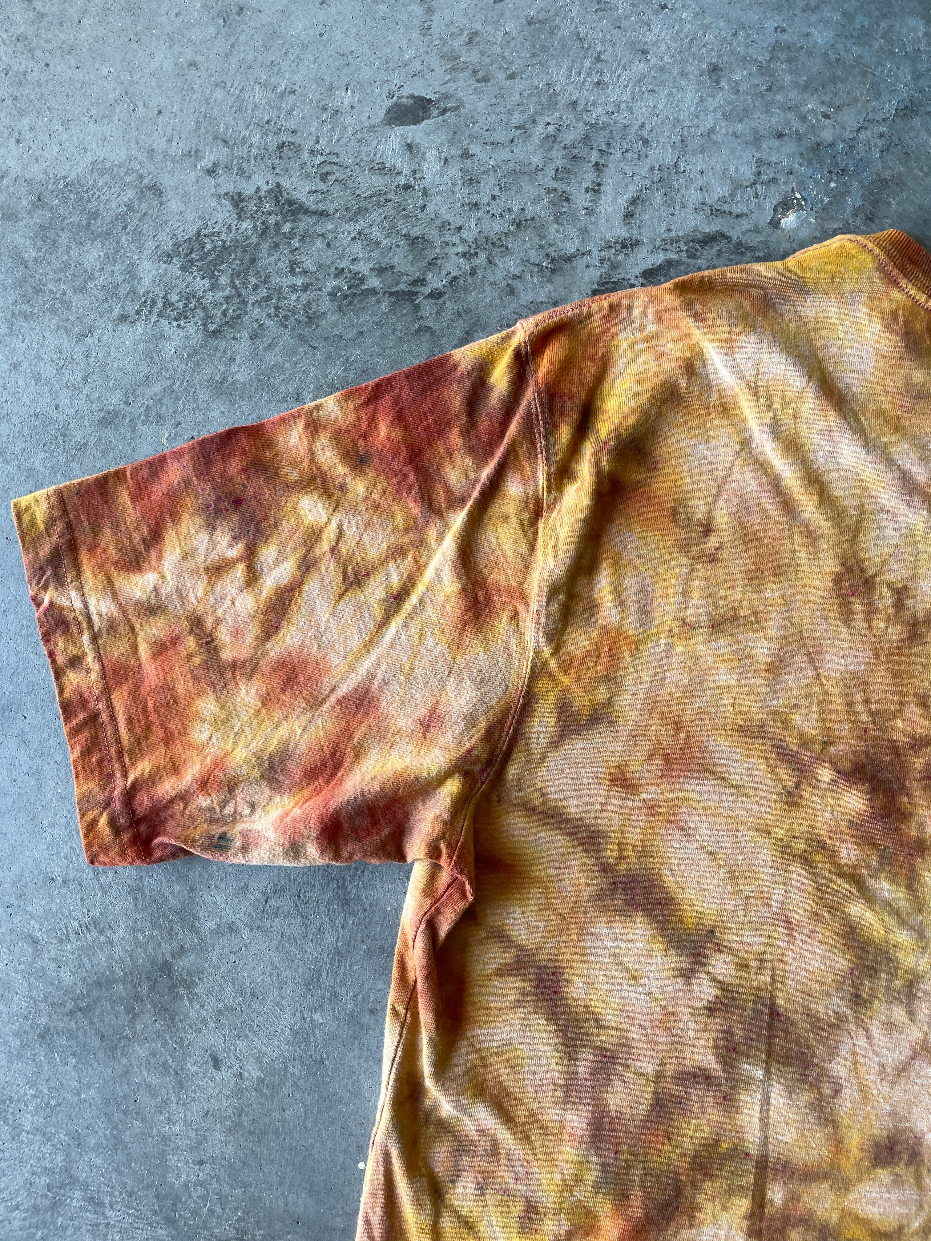 Carhartt Short Sleeve Golden Yellow Tie Dye Graphic T-Shirt | One-of-a-Kind | Men's Large