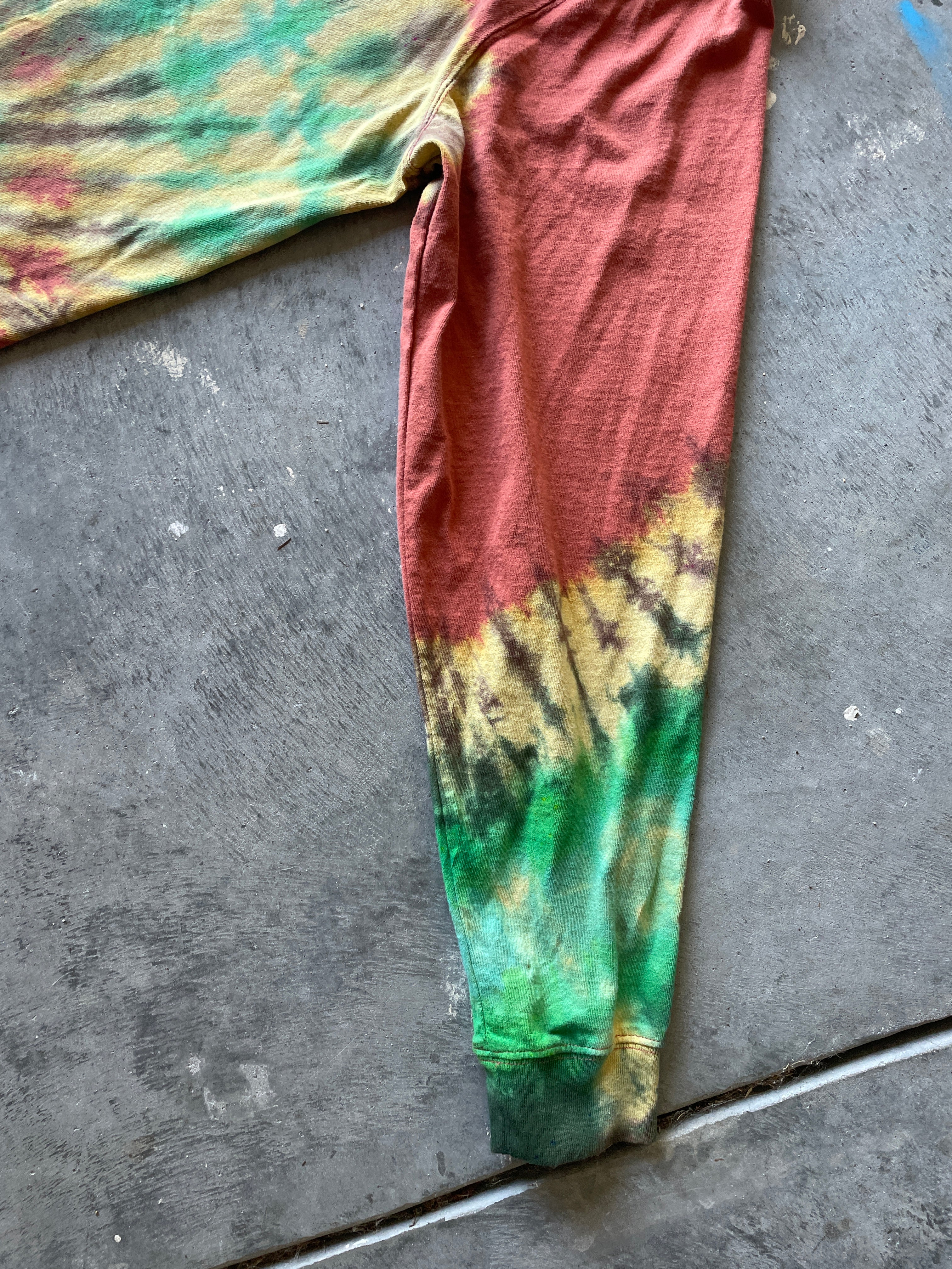 Carhartt Mountains Long Sleeve Copper & Turquoise Reverse Tie Dye T-Shirt | One-of-a-Kind | Men's XL