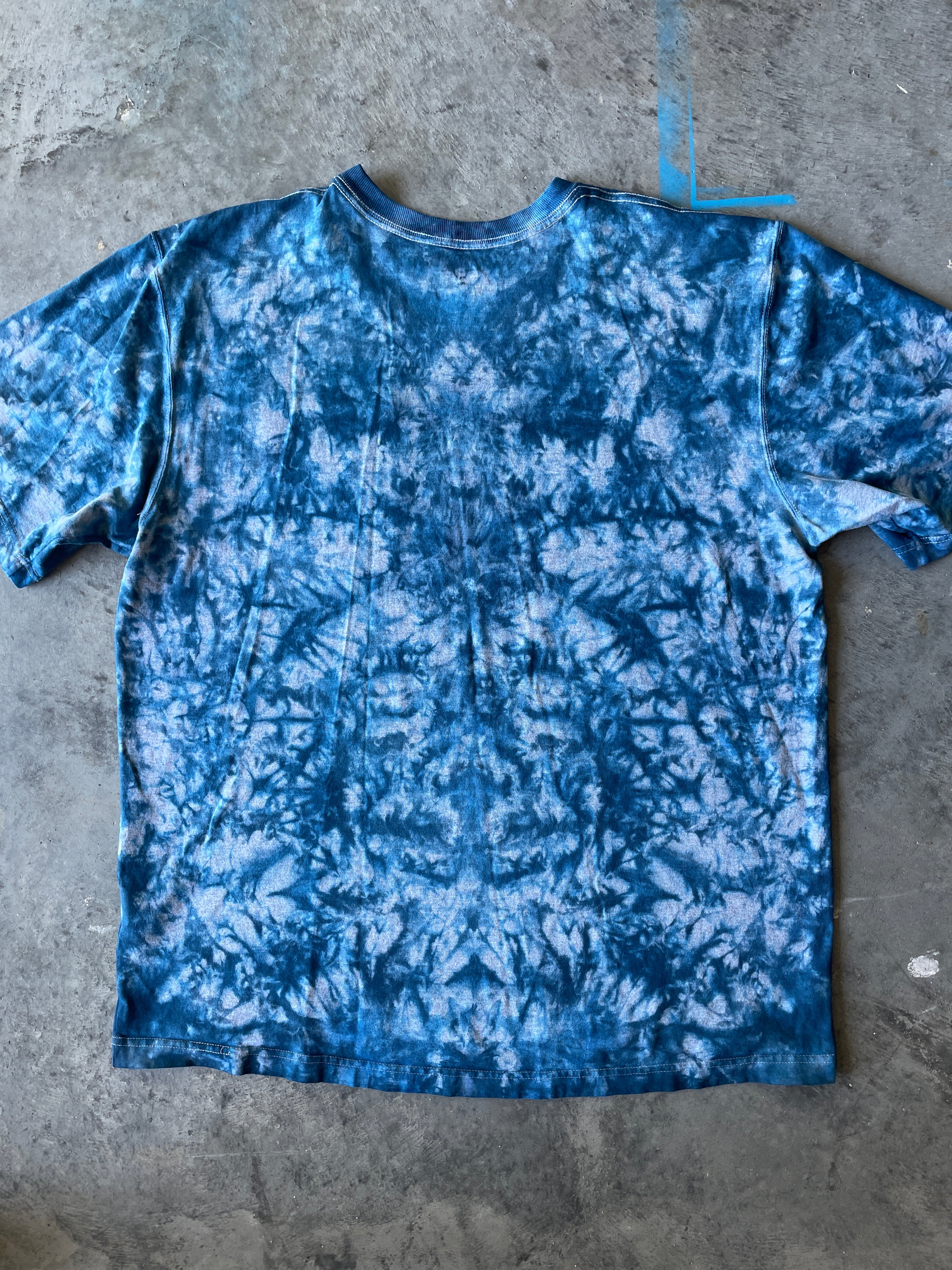 Carhartt Short Sleeve Blue and Gray Tie Dye T-Shirt | One-of-a-Kind | Men's XL