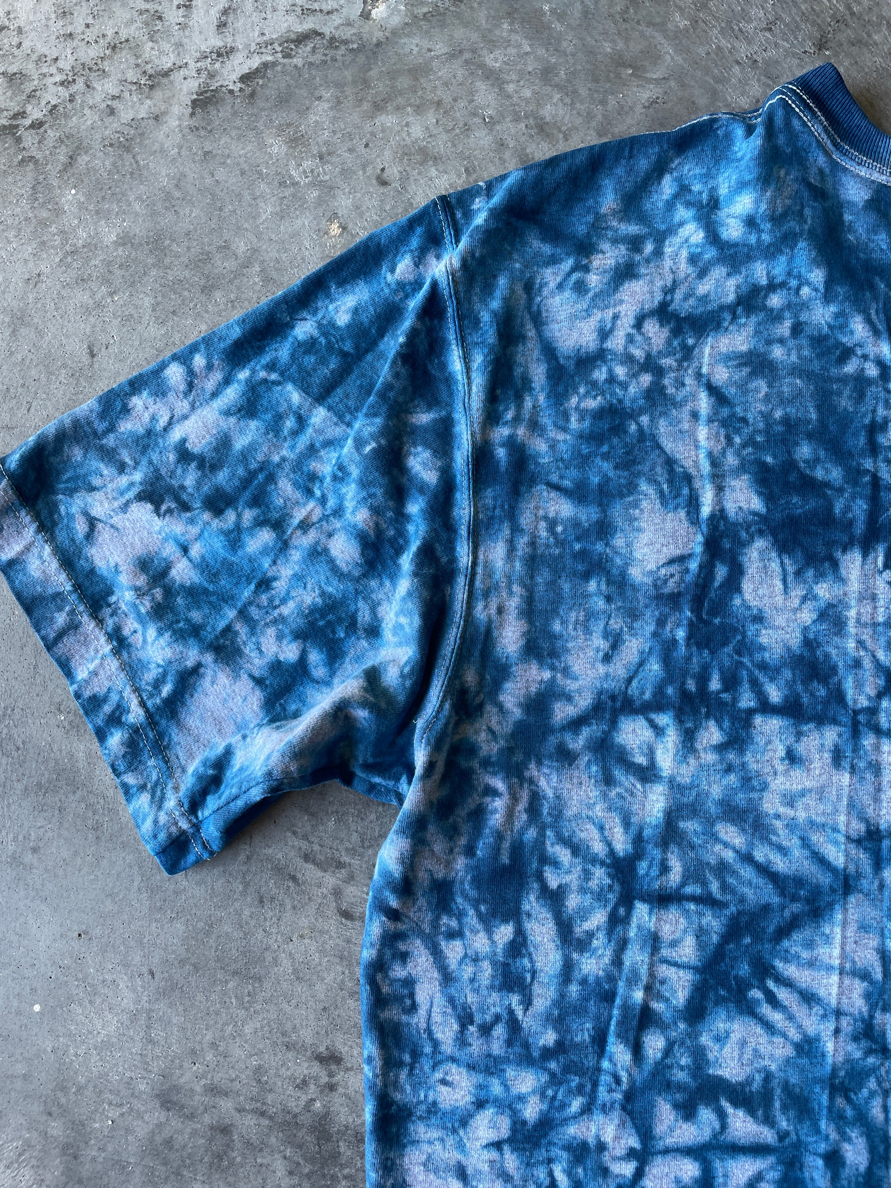 Carhartt Short Sleeve Blue and Gray Tie Dye T-Shirt | One-of-a-Kind | Men's XL