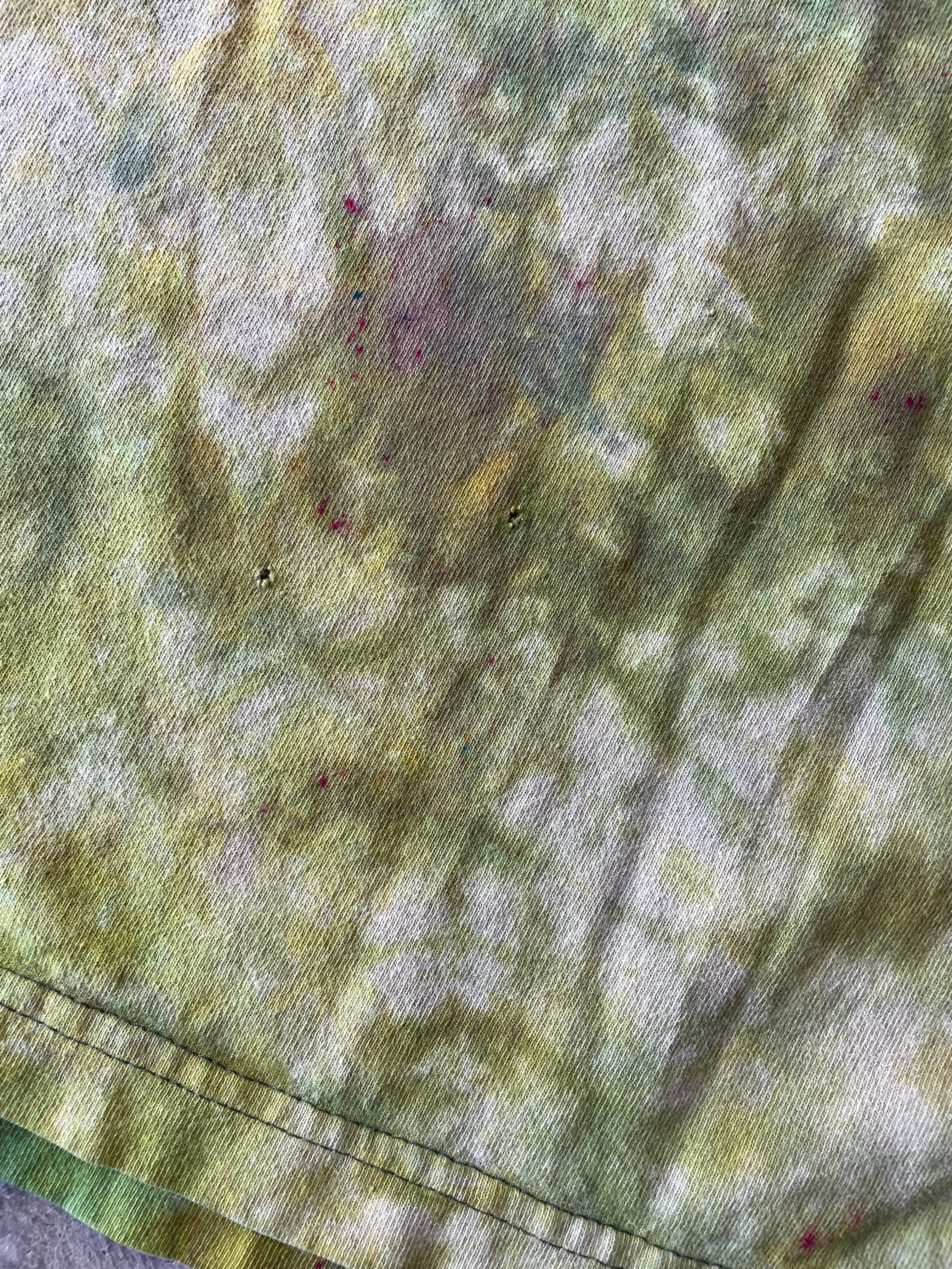 Carhartt Short Sleeve Green and Gold Tie Dye T-Shirt | One-of-a-Kind | Men's XL Tall