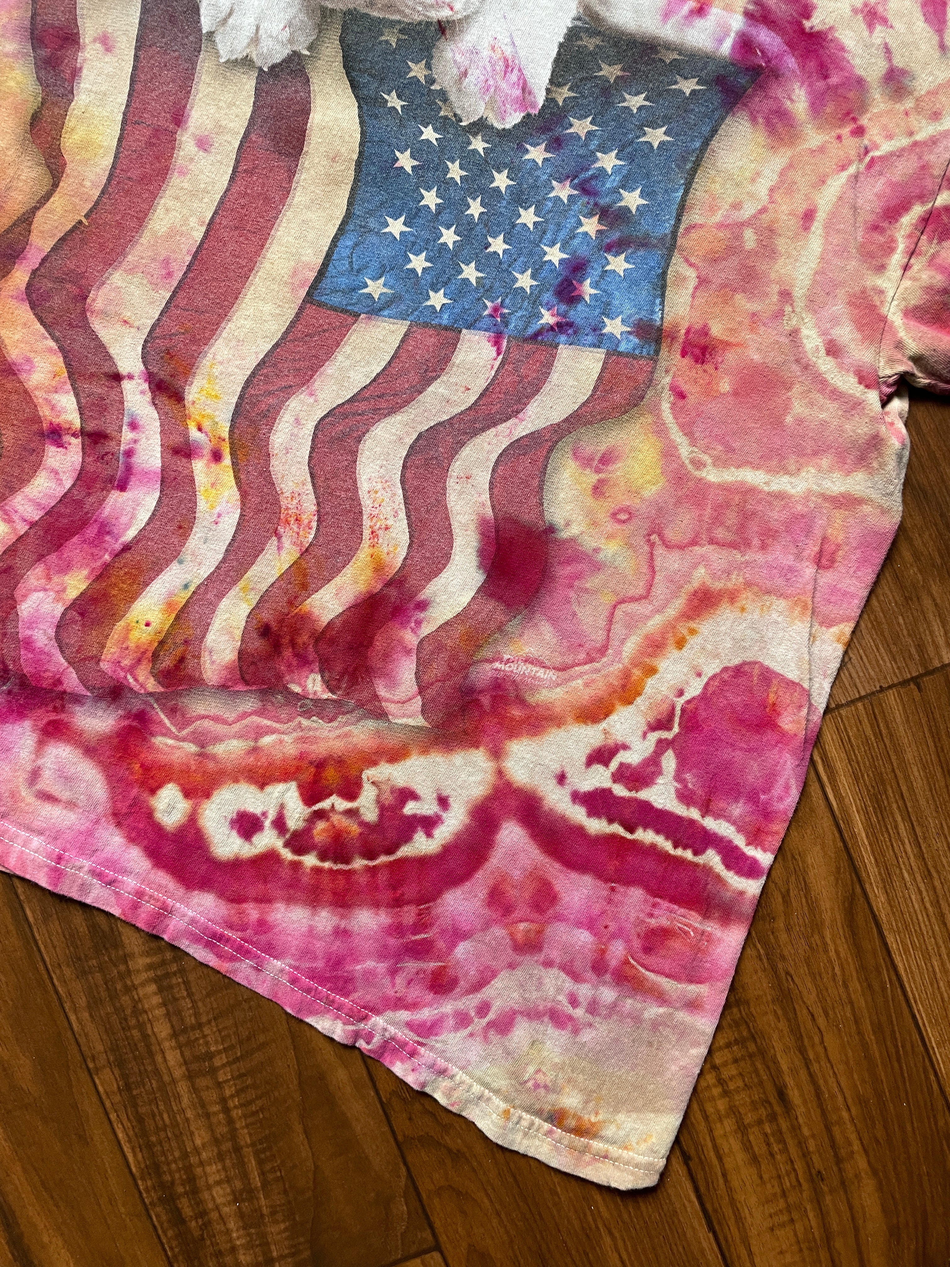 Men's 2XL American Bulldog Handmade Geode Tie Dye Short Sleeve T-Shirt