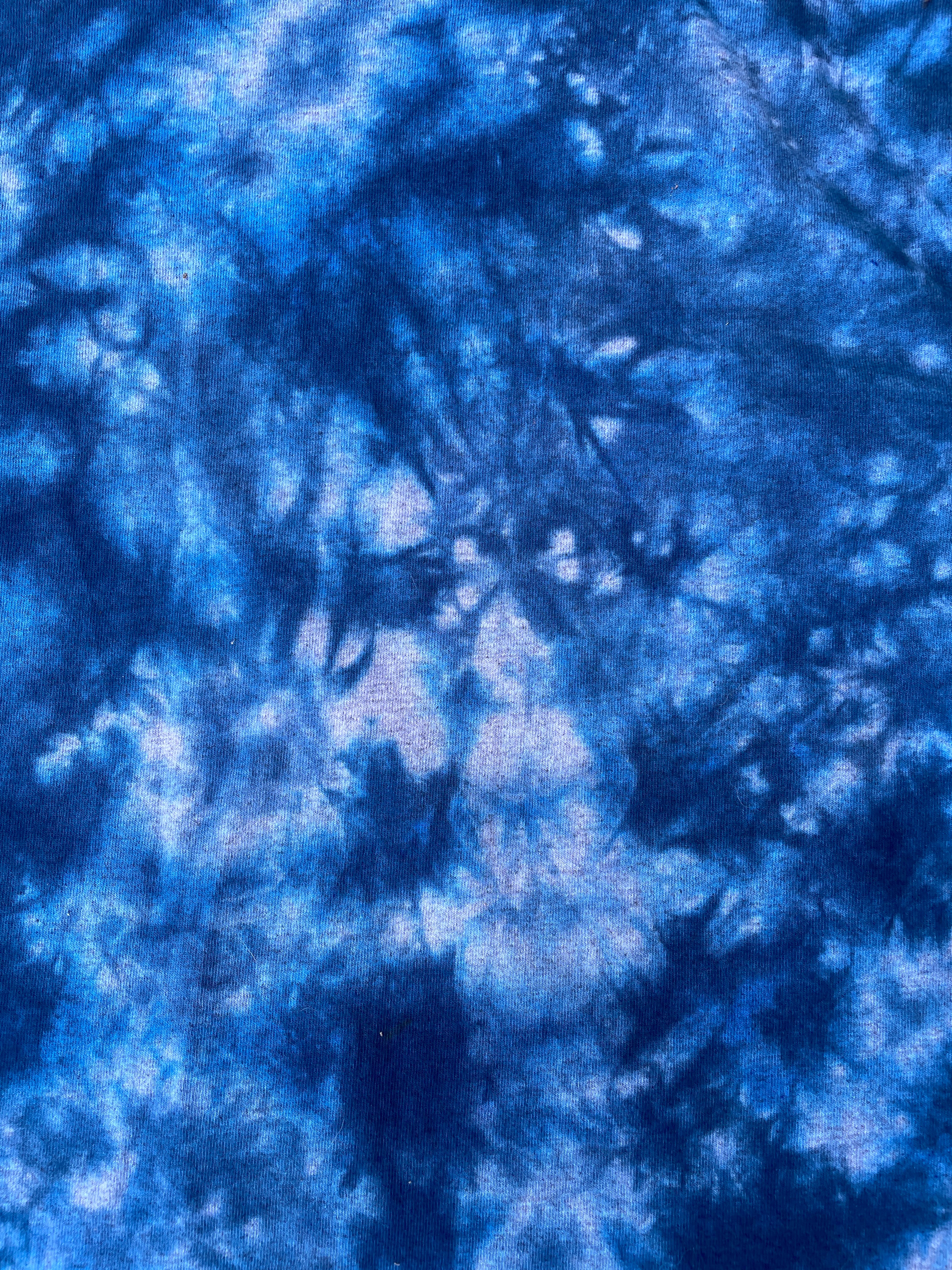 Carhartt Hand-Printed Largemouth Bass Blue and Gray Reverse Tie Dye Long Sleeve T-Shirt | Men's Size Small