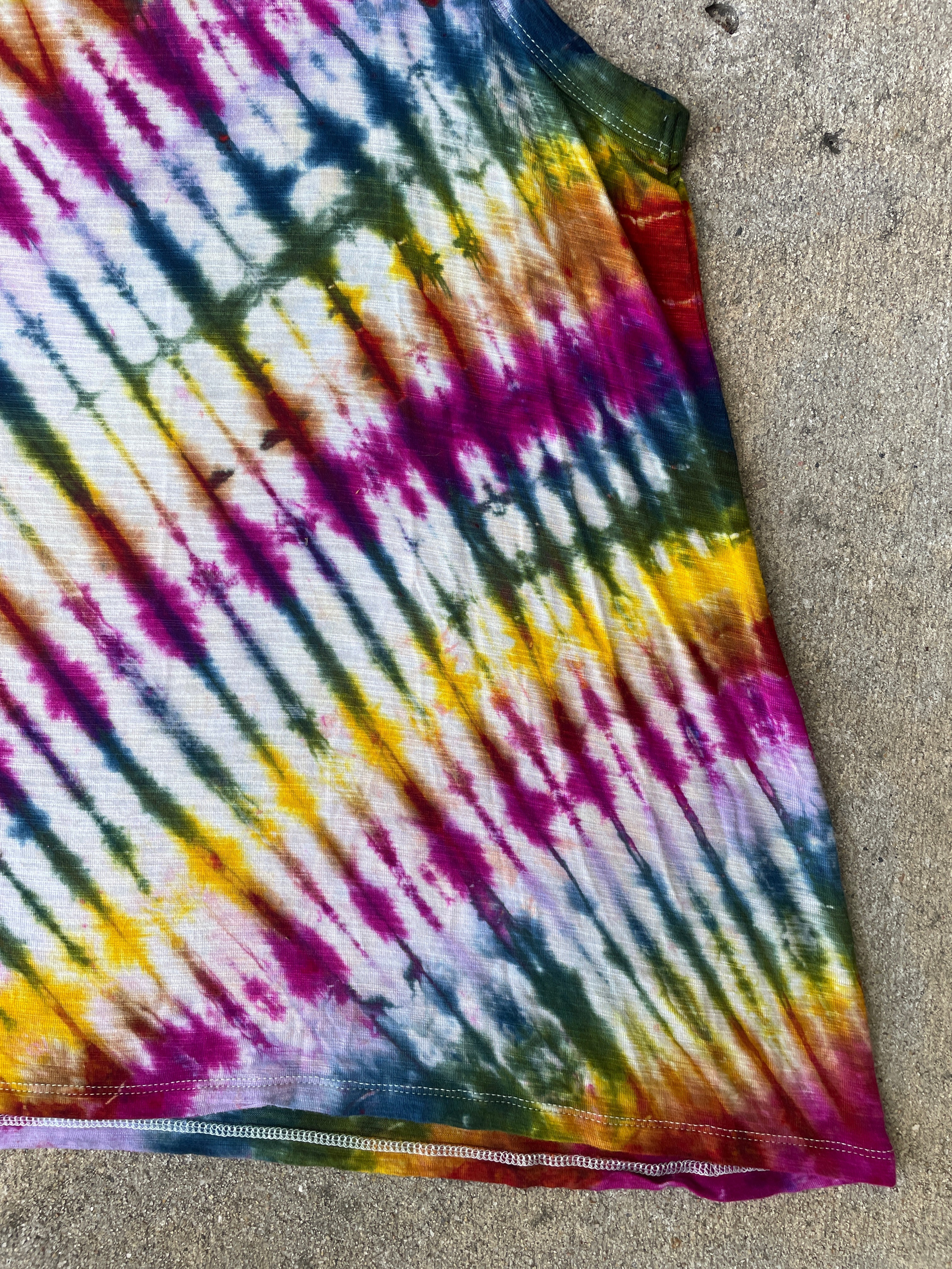 Hand-Printed North Carolina Mood Ring Tie Dye Tank Top | Women's Size Medium