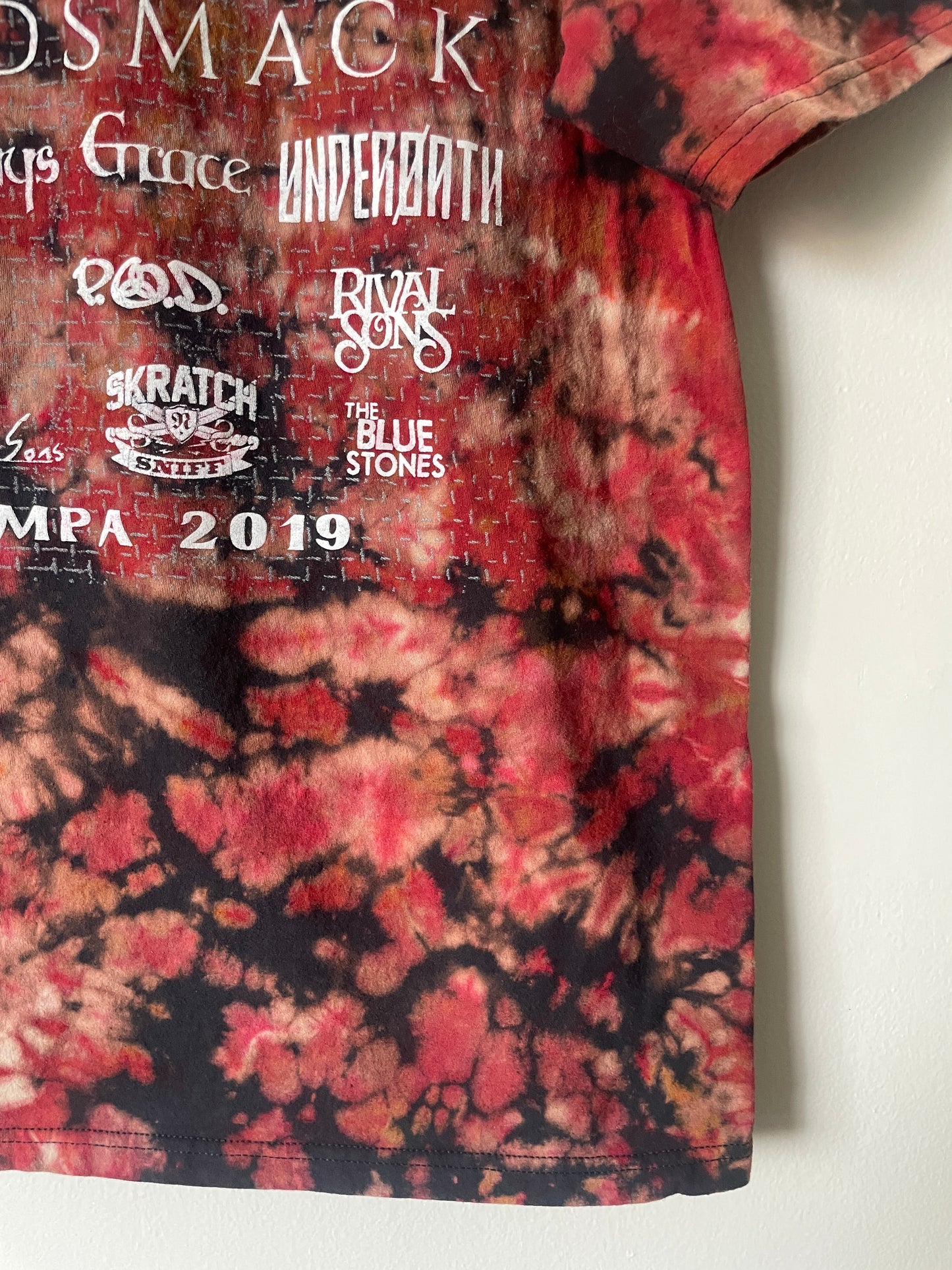Medium Men's Tampa Rock Fest 2019 (#2) Handmade Tie Dye Short Sleeve T-Shirt | One-Of-a-Kind Upcycled Black and Crumpled Top