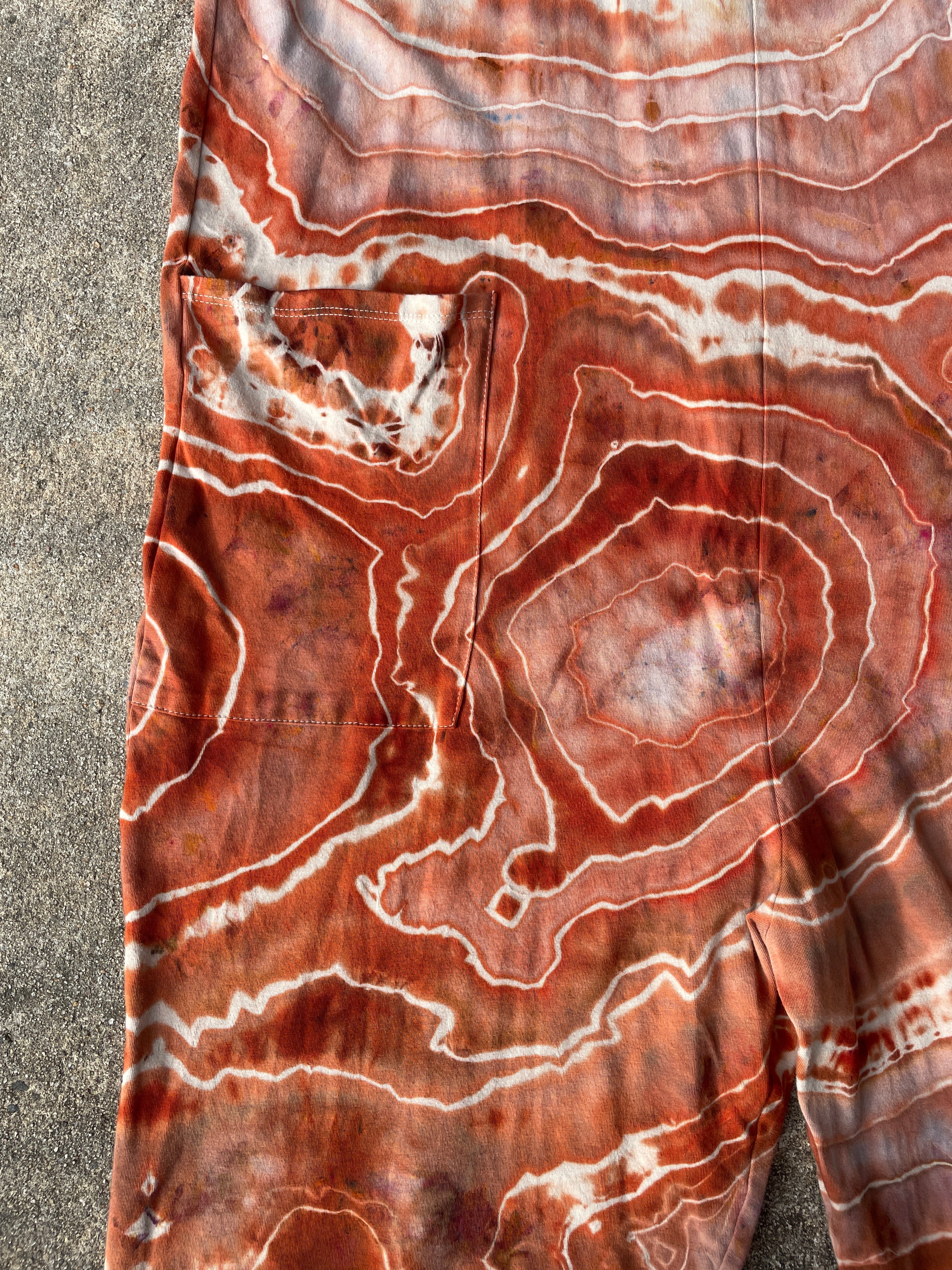 Sandstone Tie Dye Jumpsuit | Women's Size Large/XL | Terracotta Earth Tones Geode Jumper