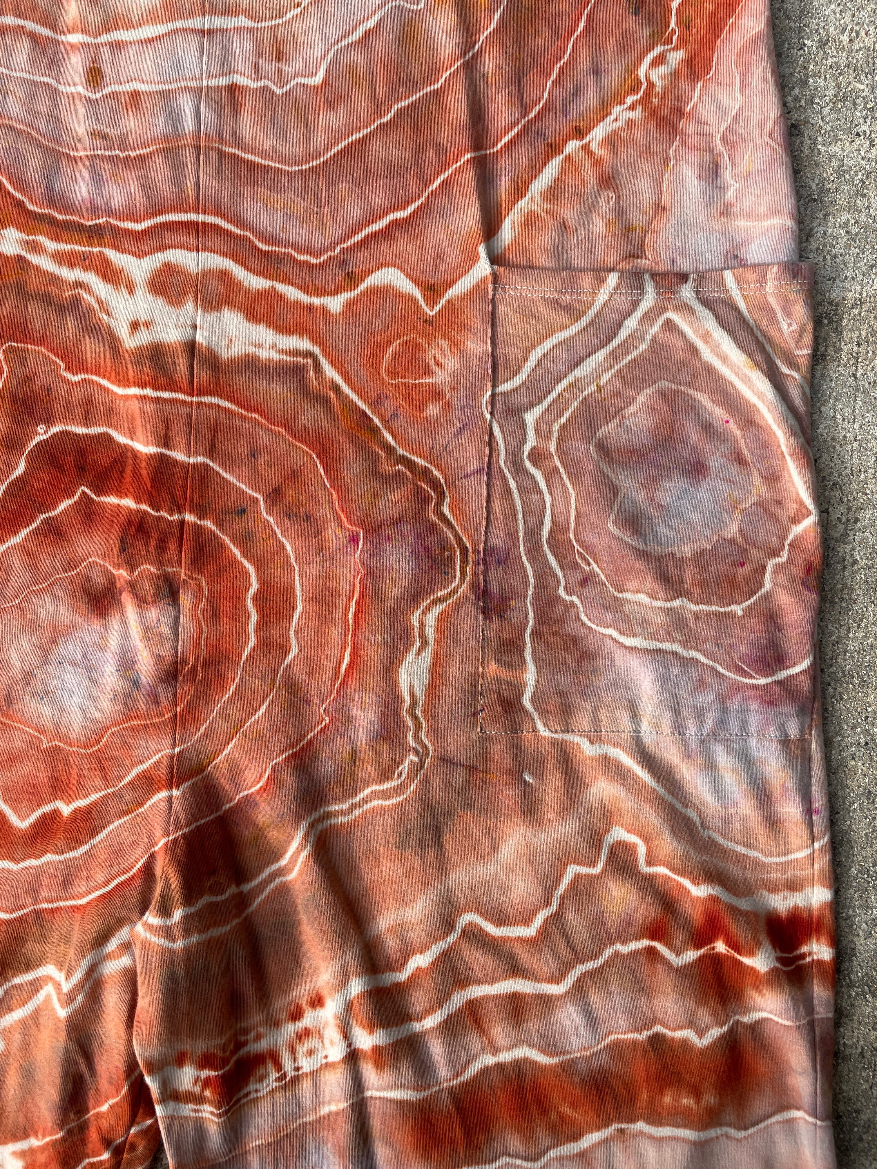 Sandstone Tie Dye Jumpsuit | Women's Size Large/XL | Terracotta Earth Tones Geode Jumper