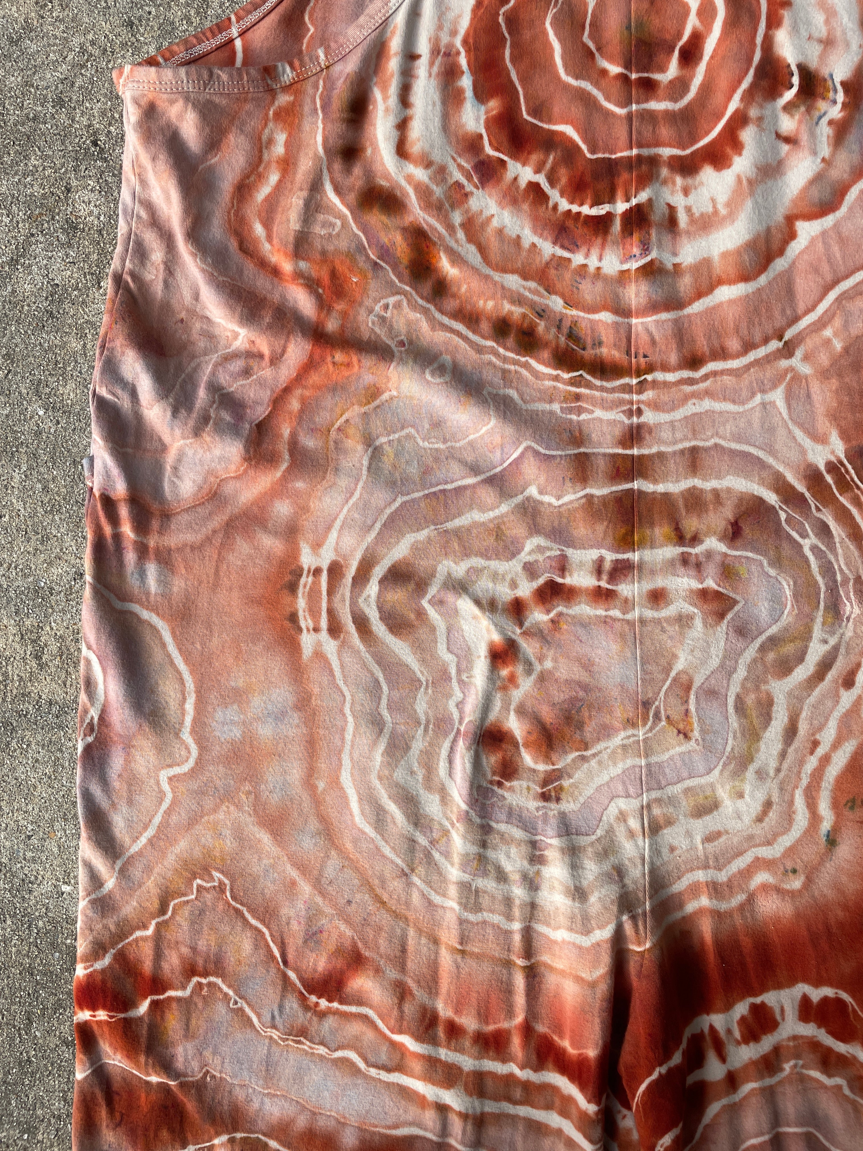 Sandstone Tie Dye Jumpsuit | Women's Size Large/XL | Terracotta Earth Tones Geode Jumper