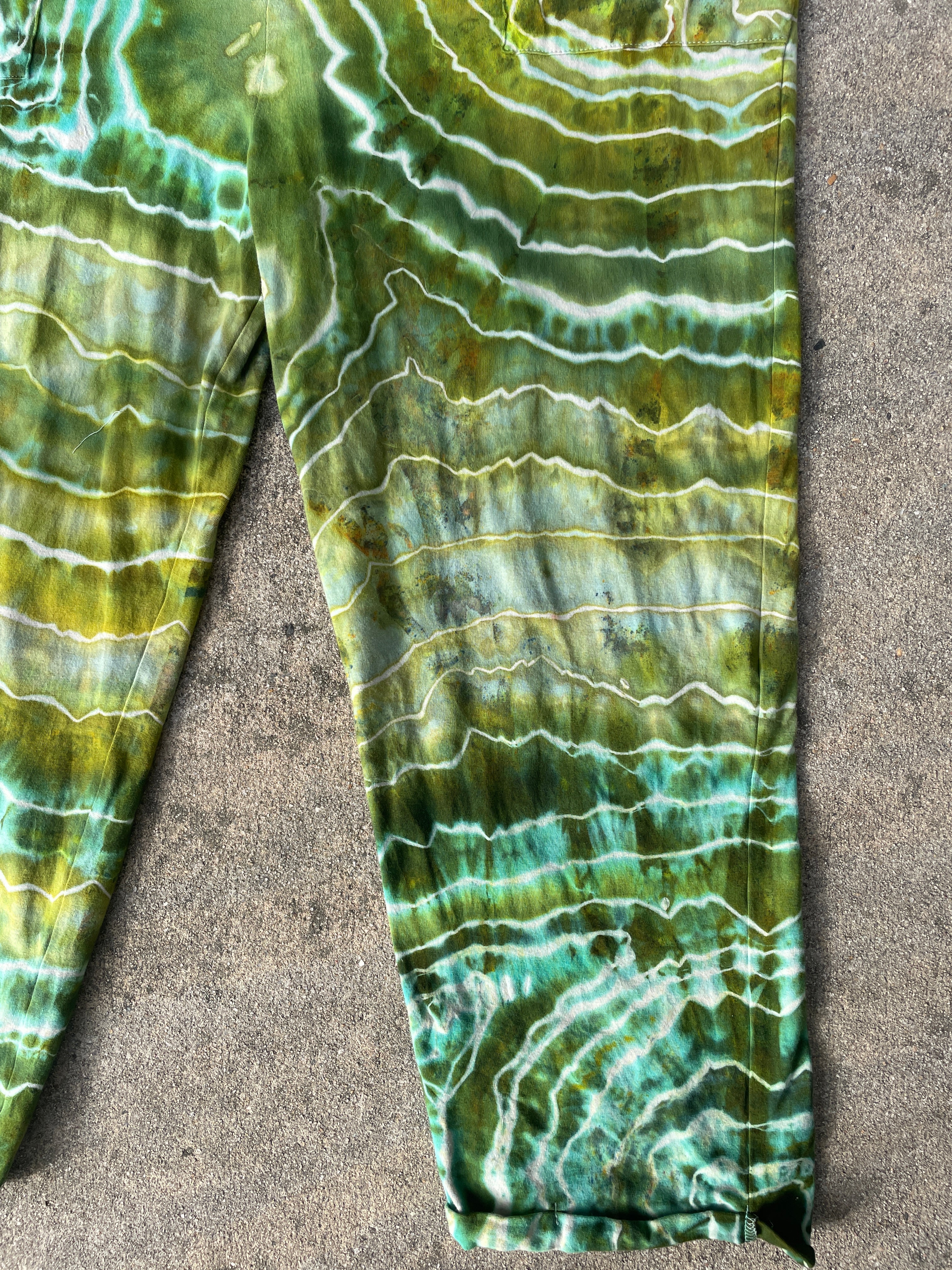 Groovy Green Tie Dye Jumpsuit | Women's Size Large/XL | Green and Blue Geode Jumper