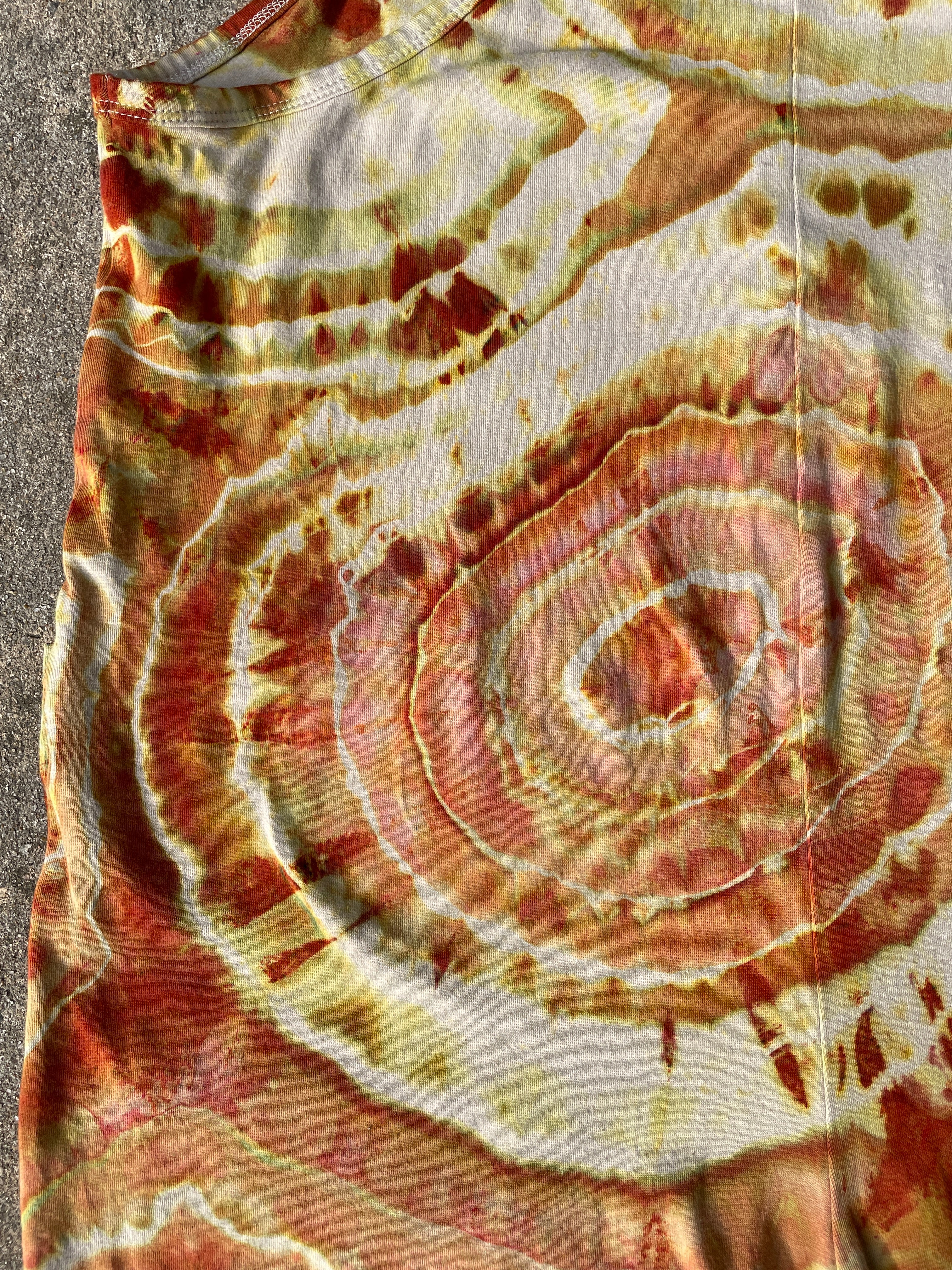 Desert Sun Tie Dye Jumpsuit | Women's Size Small/Medium | Red, Orange, Yellow Geode Jumper