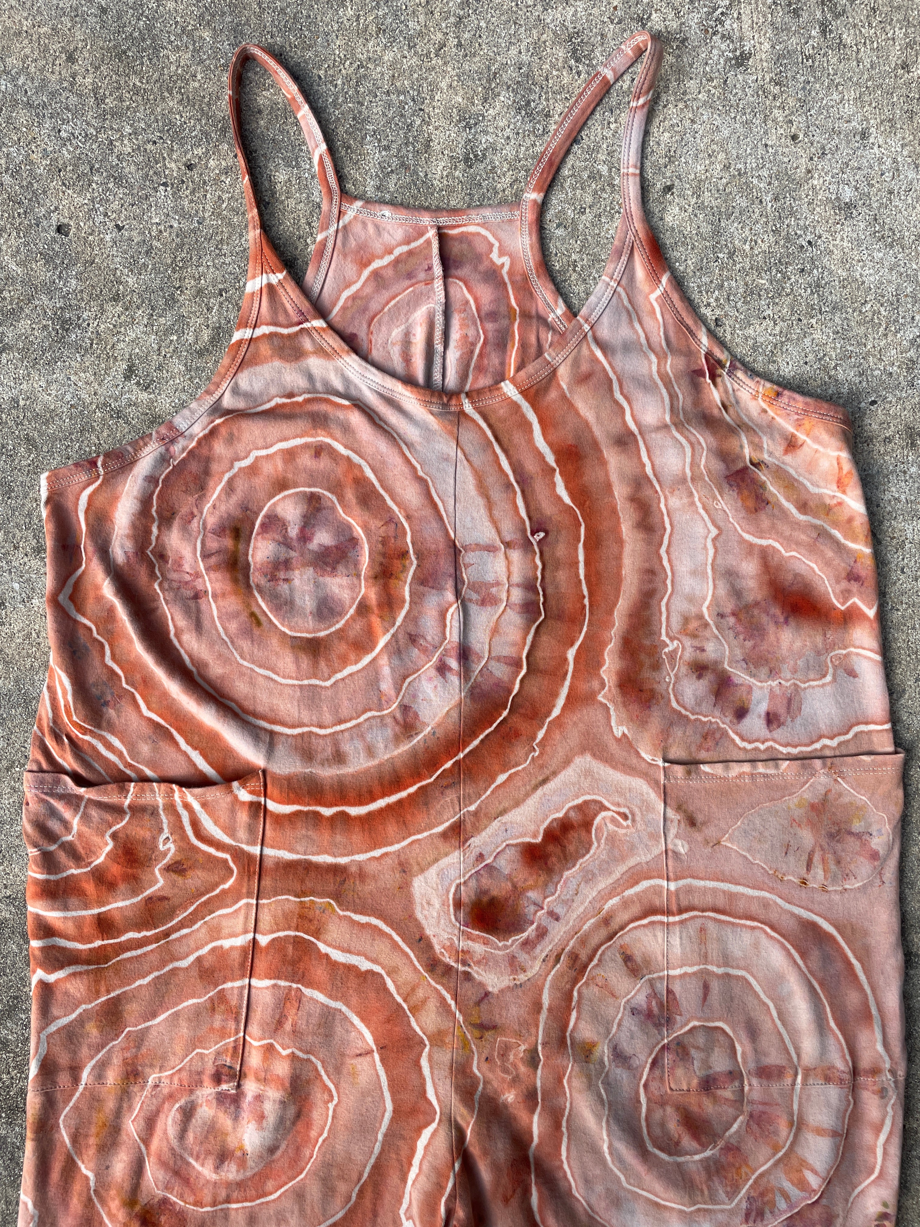 Sandstone Tie Dye Jumpsuit | Women's Size Small/Medium | Terracotta Earth Tones Geode Jumper