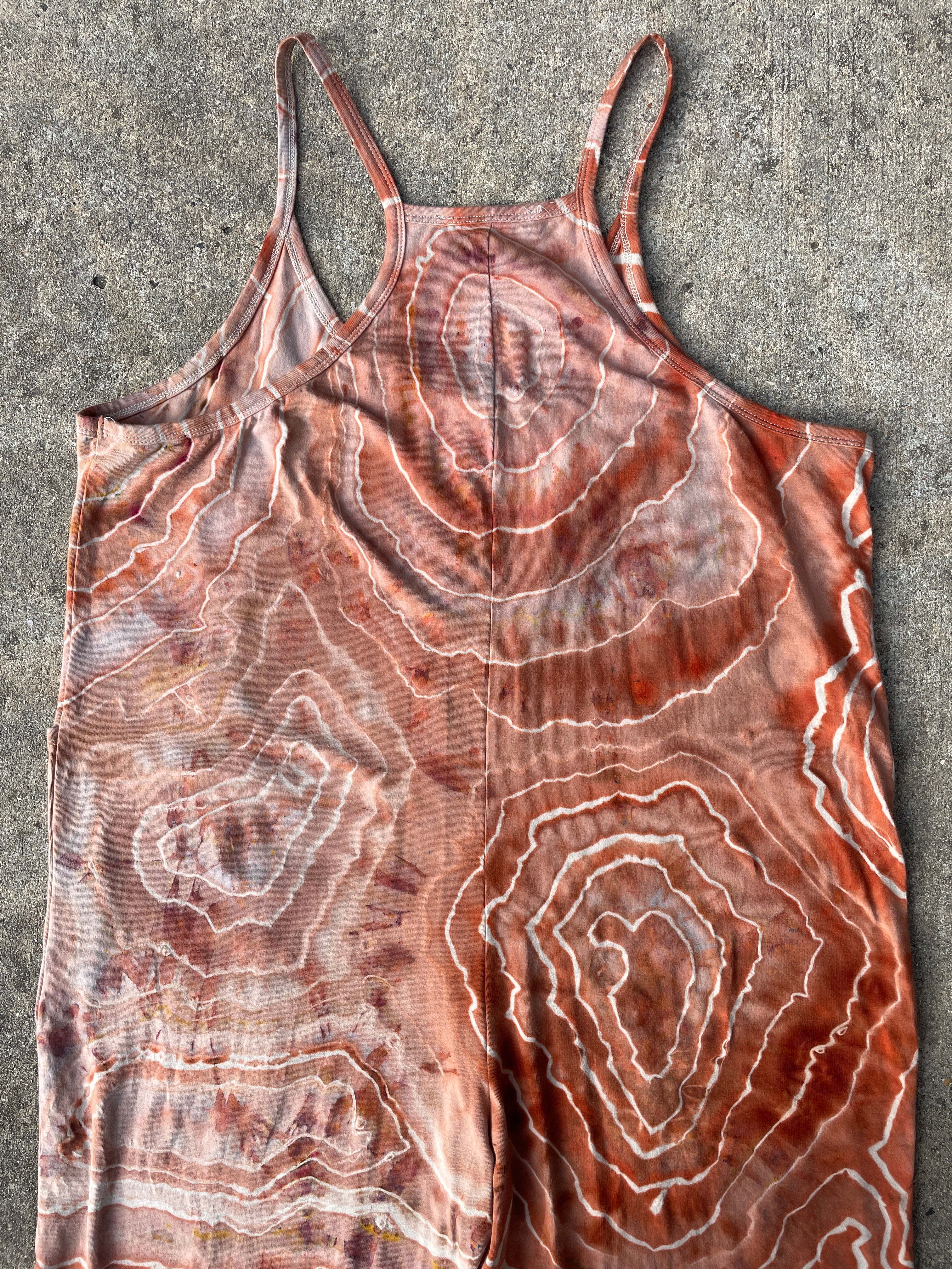 Sandstone Tie Dye Jumpsuit | Women's Size Small/Medium | Terracotta Earth Tones Geode Jumper