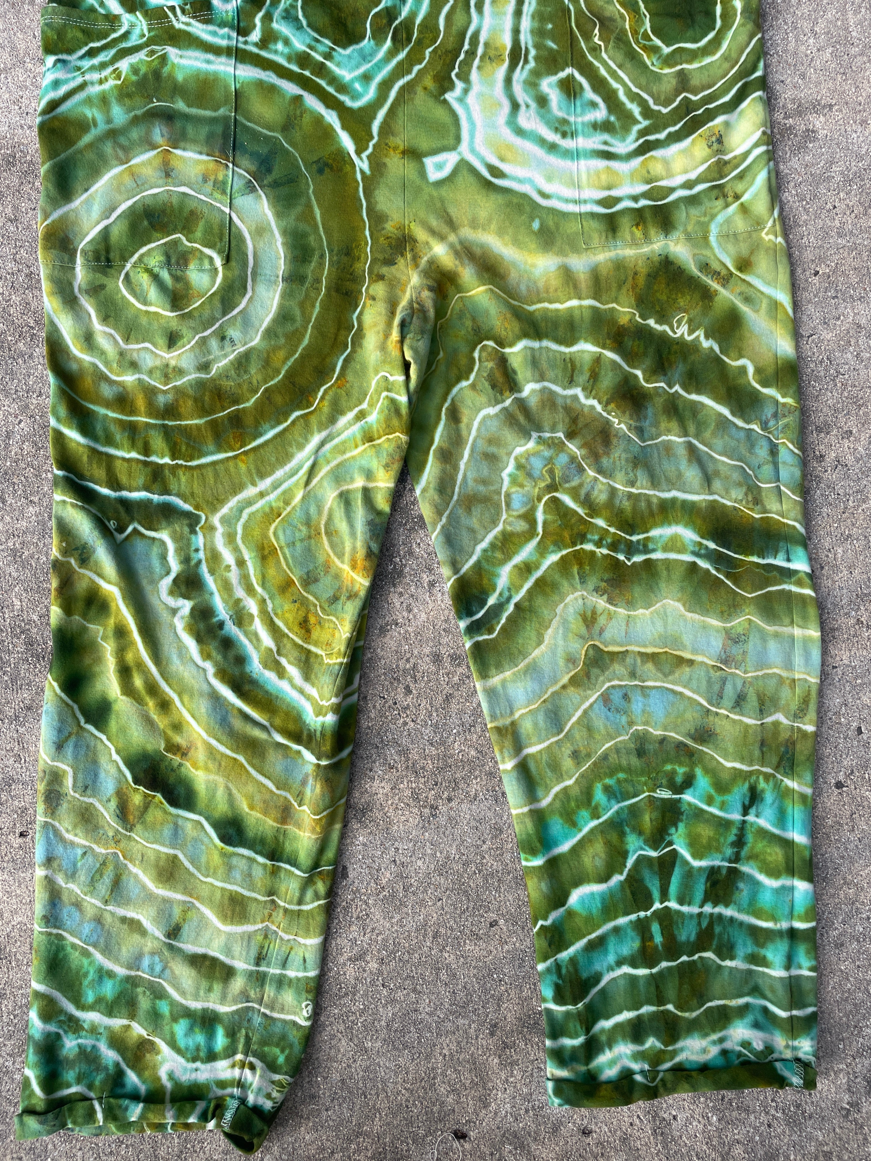 Groovy Green Tie Dye Jumpsuit | Women's Size Small/Medium | Green and Blue Geode Jumper