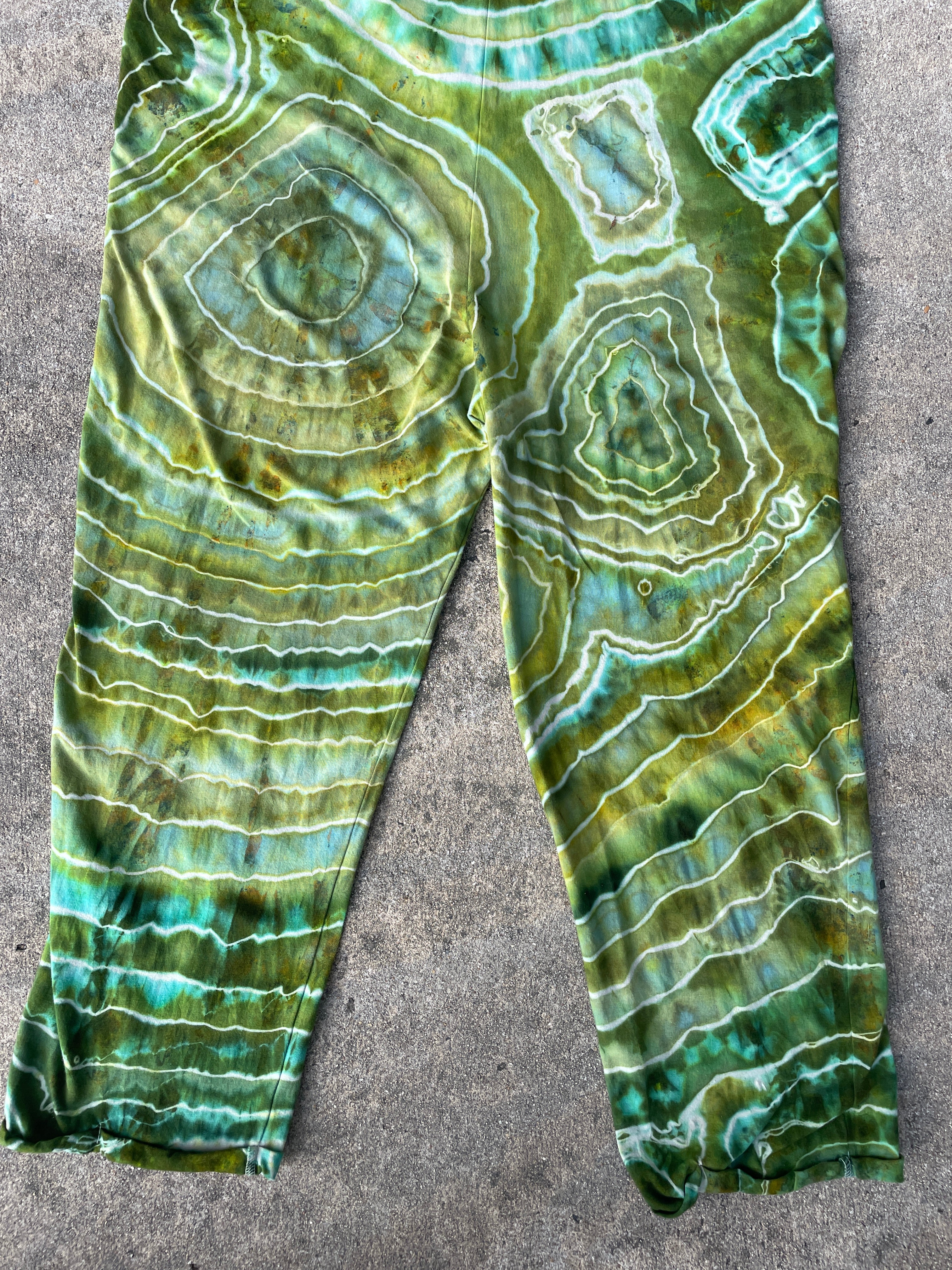 Groovy Green Tie Dye Jumpsuit | Women's Size Small/Medium | Green and Blue Geode Jumper