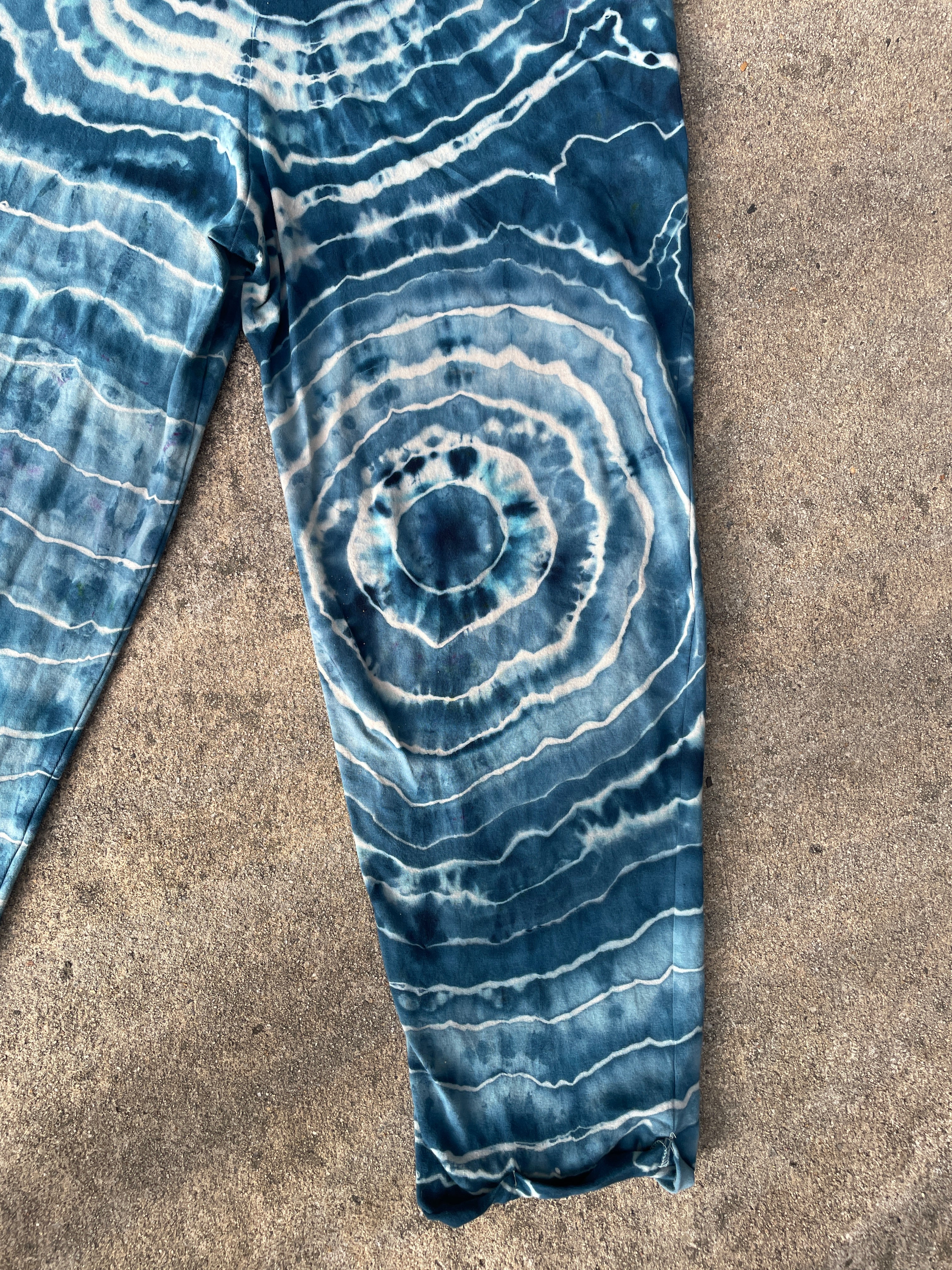 Blue Waves Tie Dye Jumpsuit | Women's Size Small/Medium | Blue and White Geode Jumper