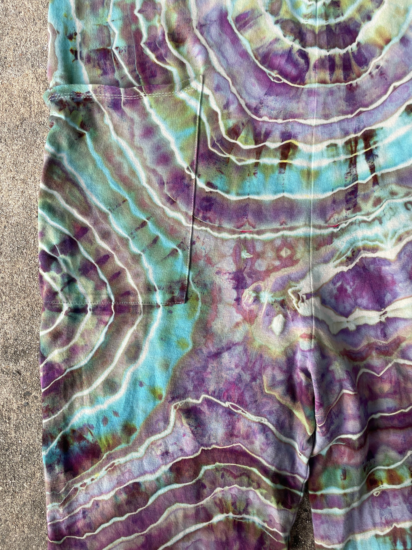 Mood Ring Tie Dye Jumpsuit | Women's Size Small/Medium | Purple and Blue Geode Jumper