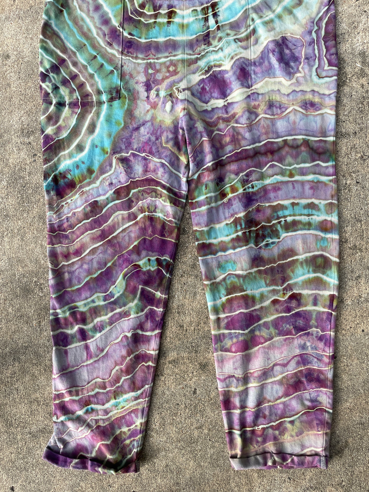Mood Ring Tie Dye Jumpsuit | Women's Size Small/Medium | Purple and Blue Geode Jumper