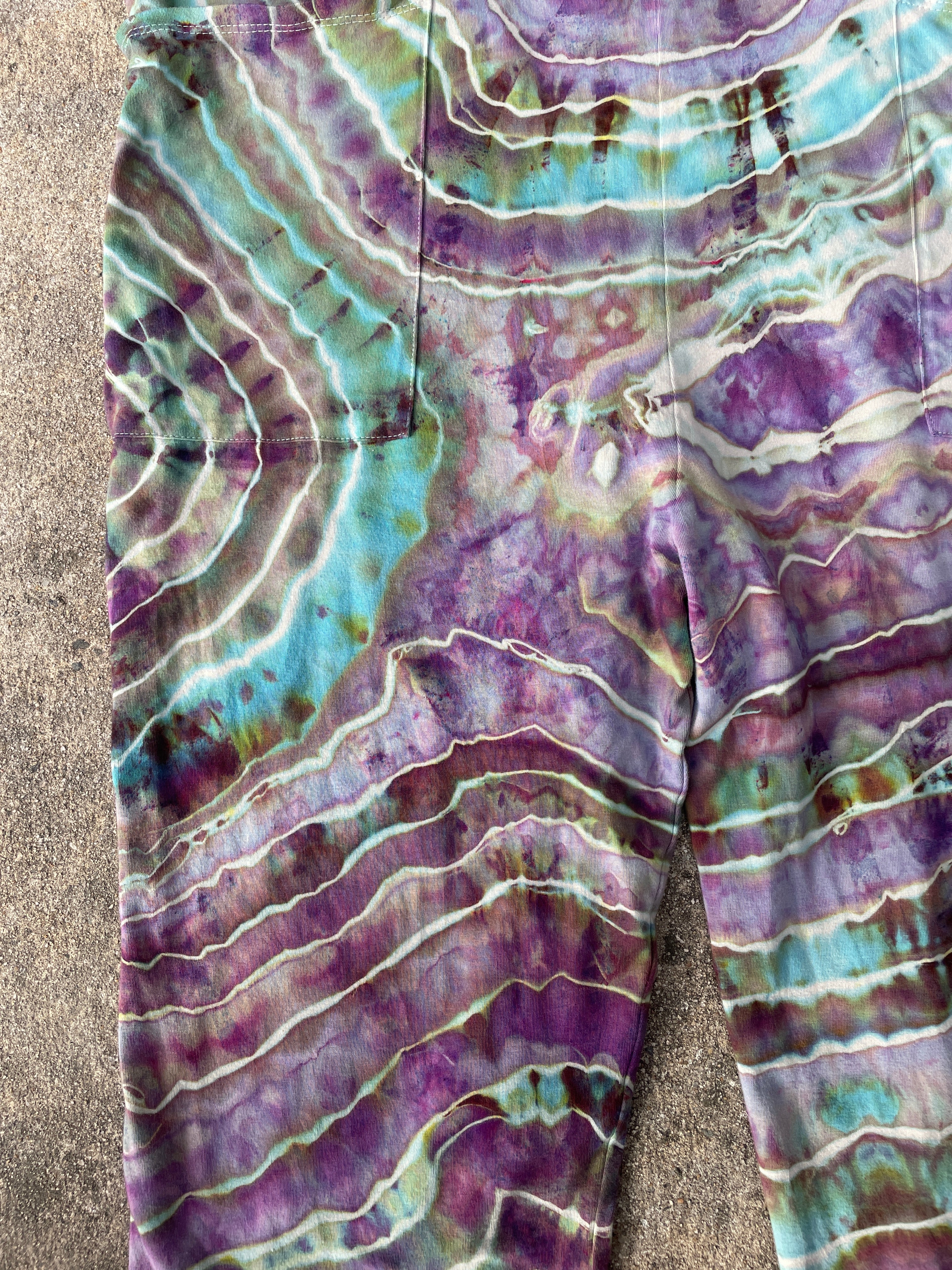Mood Ring Tie Dye Jumpsuit | Women's Size Small/Medium | Purple and Blue Geode Jumper