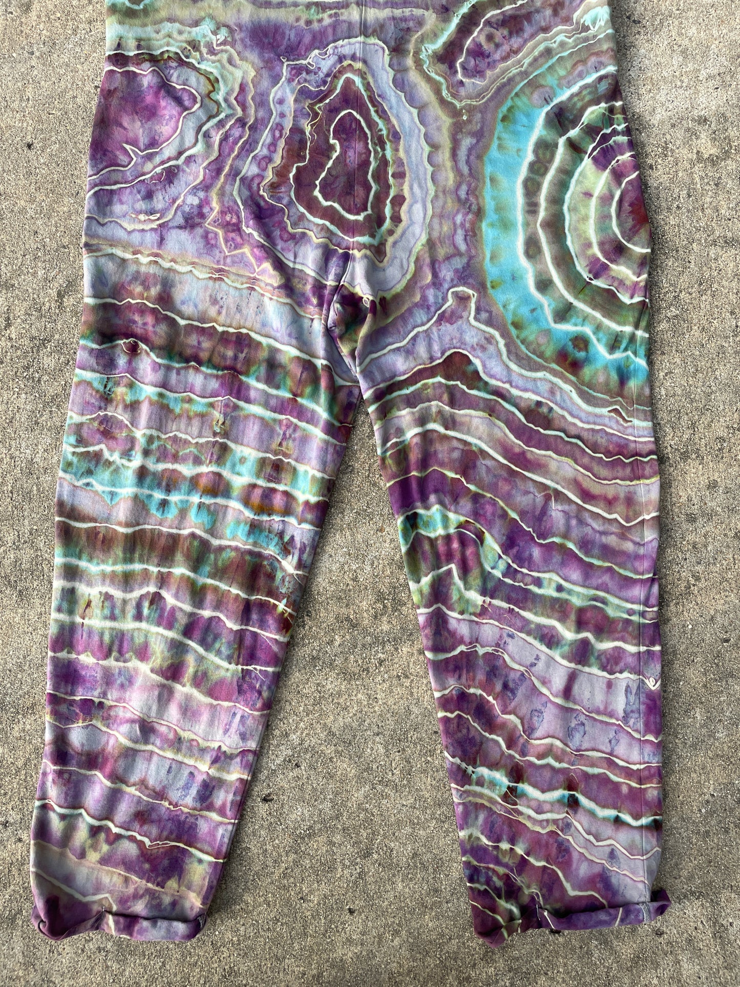Mood Ring Tie Dye Jumpsuit | Women's Size Small/Medium | Purple and Blue Geode Jumper