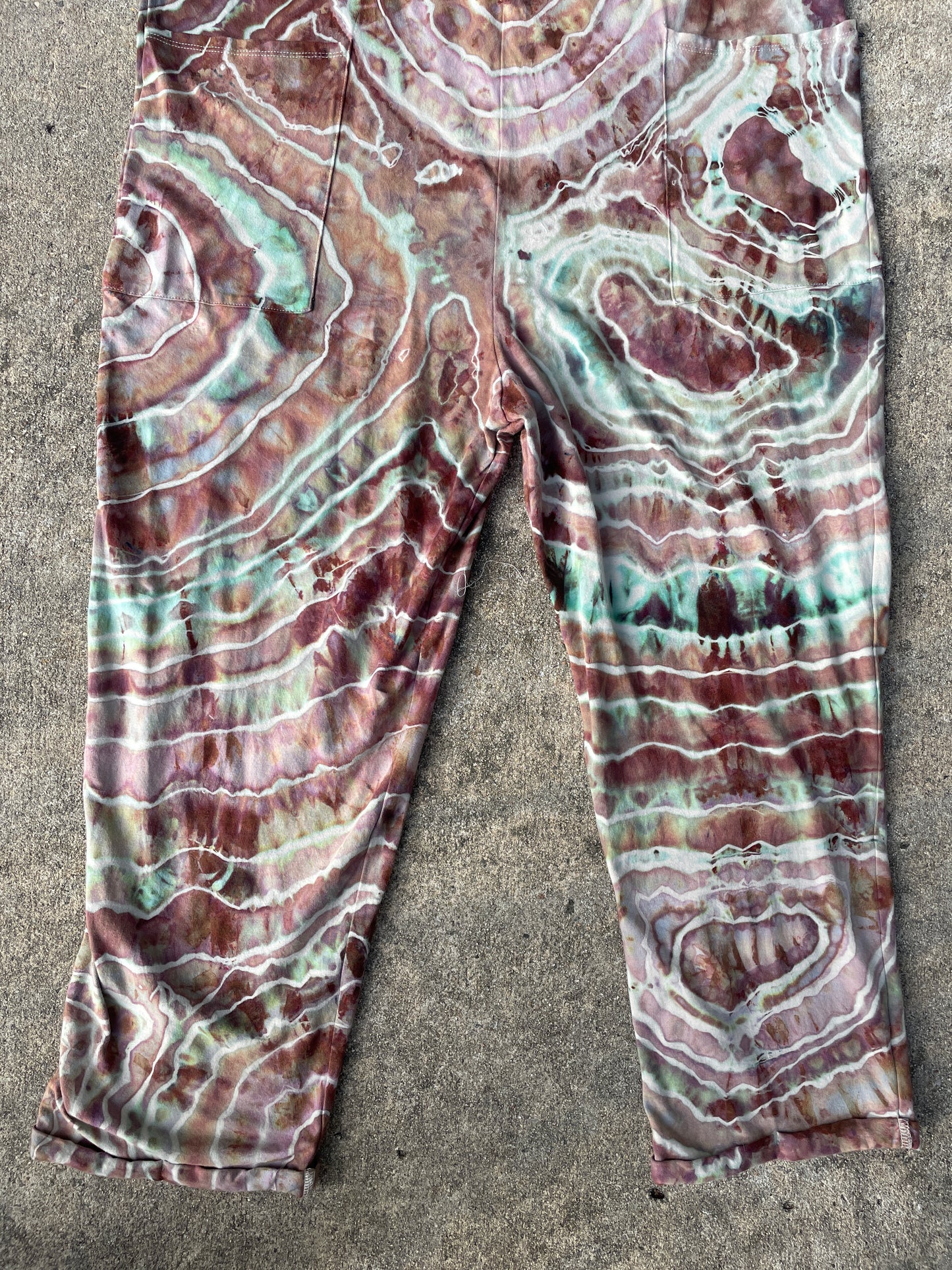 Mellow Mushroom Tie Dye Jumpsuit | Women's Size Small/Medium | Pink and Blue Geode Jumper