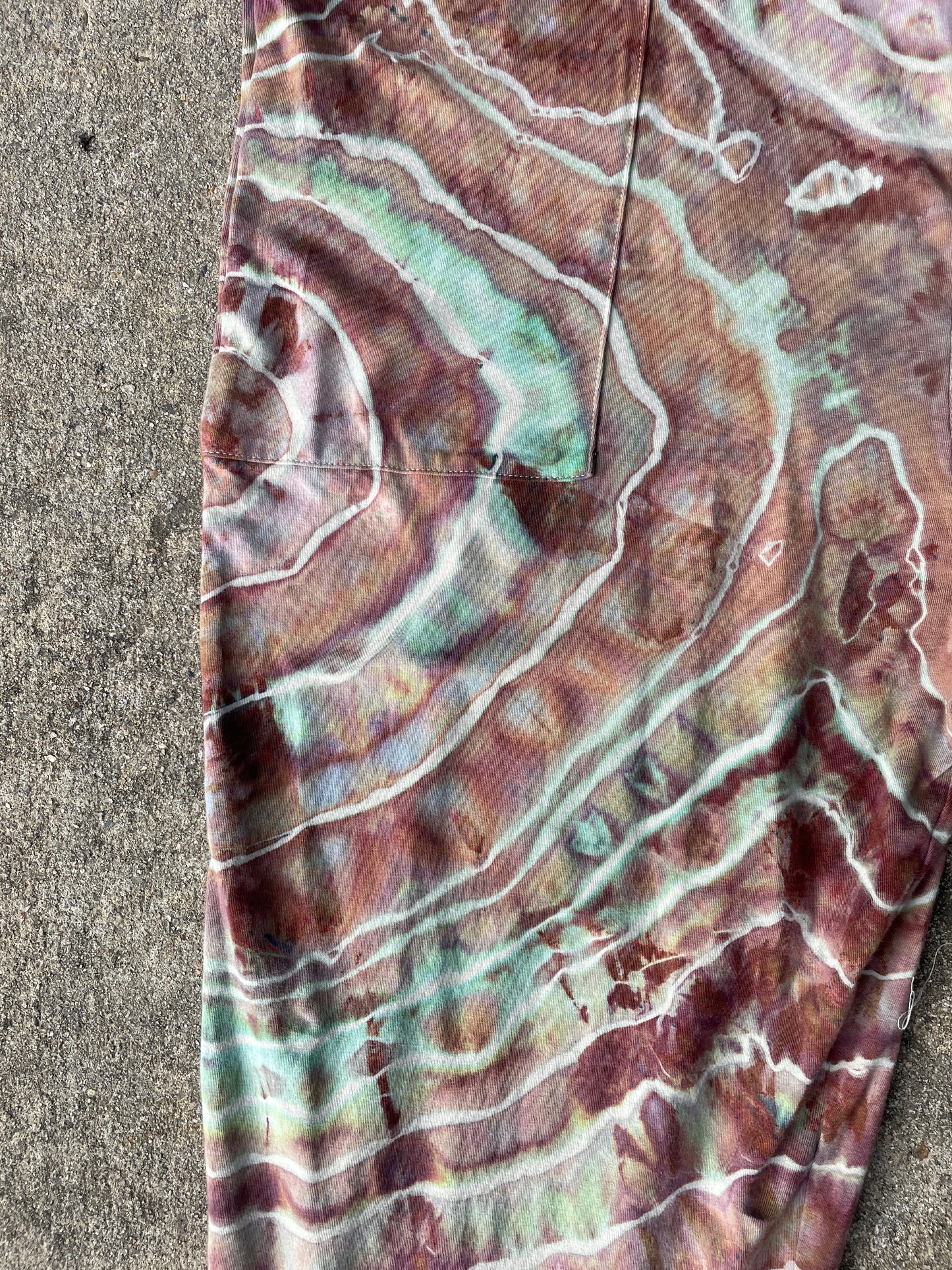 Mellow Mushroom Tie Dye Jumpsuit | Women's Size Small/Medium | Pink and Blue Geode Jumper