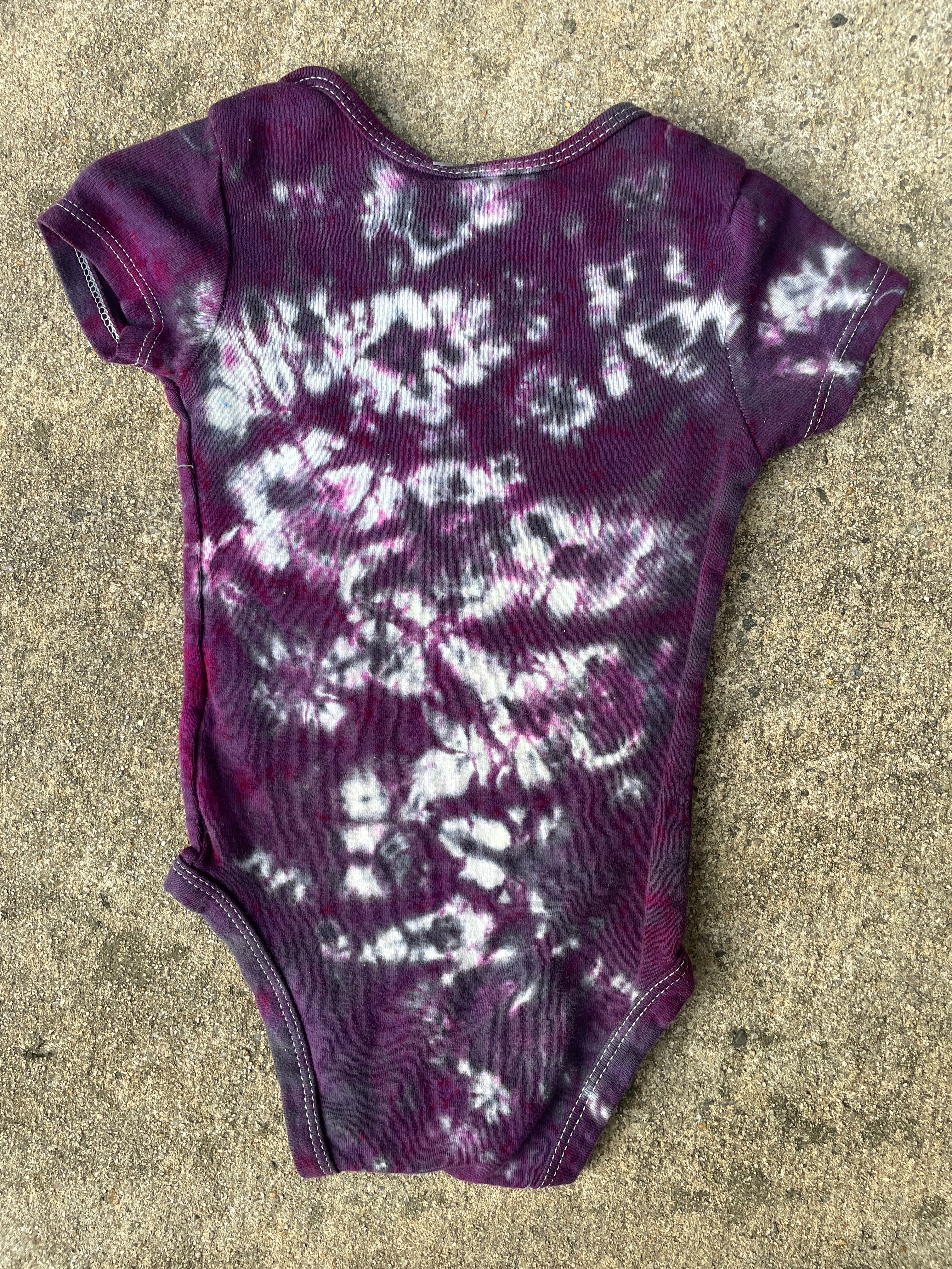 Largemouth Bass Purple & Gray Tie Dye Baby Onesie | Size 6-9 MO