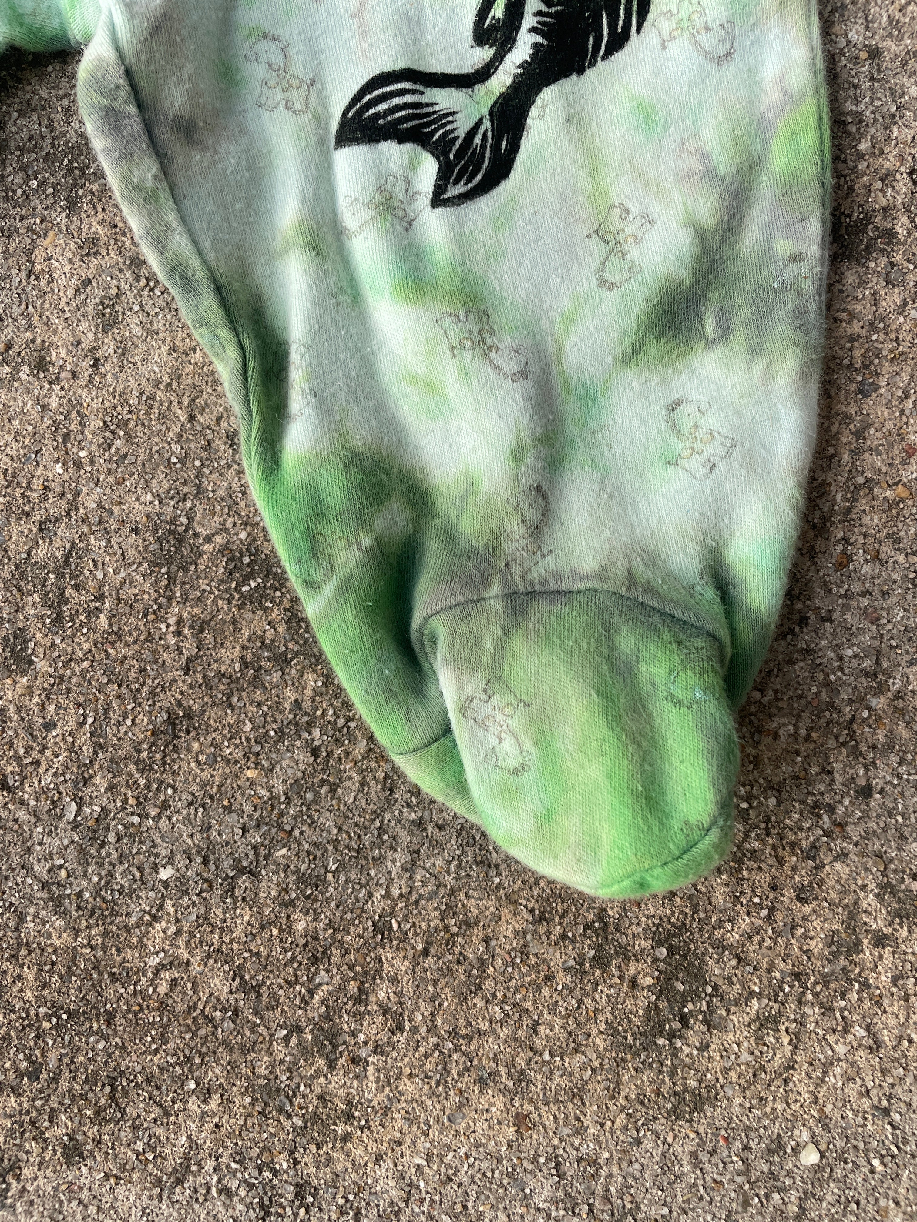 Largemouth Bass Green and White Tie Dye Baby Pants | Size 0-3 MO