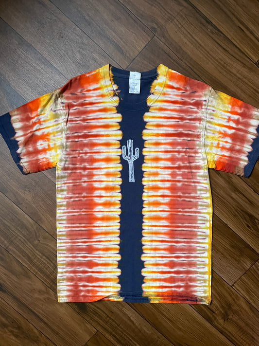 Men's Medium Saguaro Cactus Tie Dye Short Sleeve T-Shirt