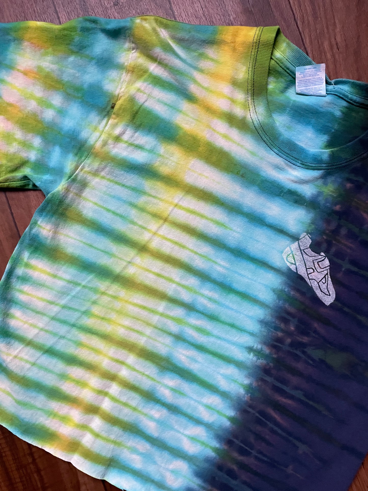 Men's Medium Climbing Carabiner Tie Dye Short Sleeve Crop Top