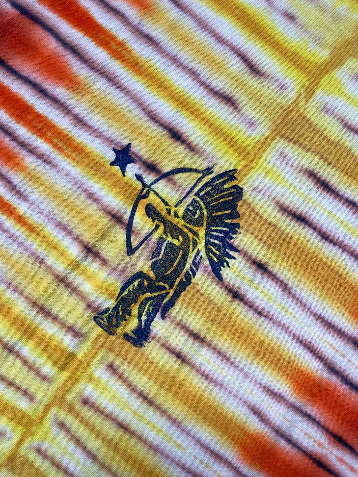 Men's Medium Indian Shooting Star Tie Dye Cropped T-Shirt