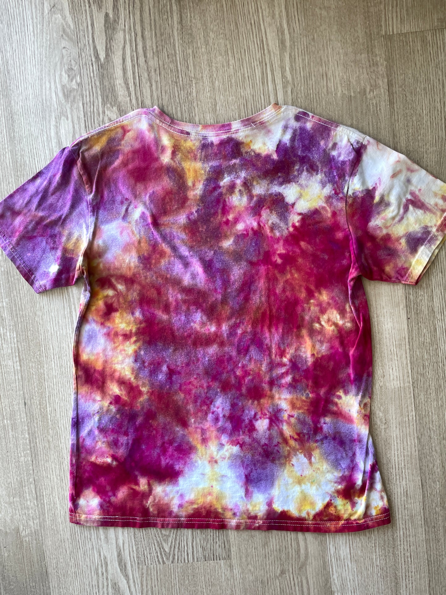 MEDIUM Men’s Hard Rock Las Vegas Galaxy Tie Dye Short Sleeve T-Shirt | One-Of-a-Kind Upcycled Red and Pink Top