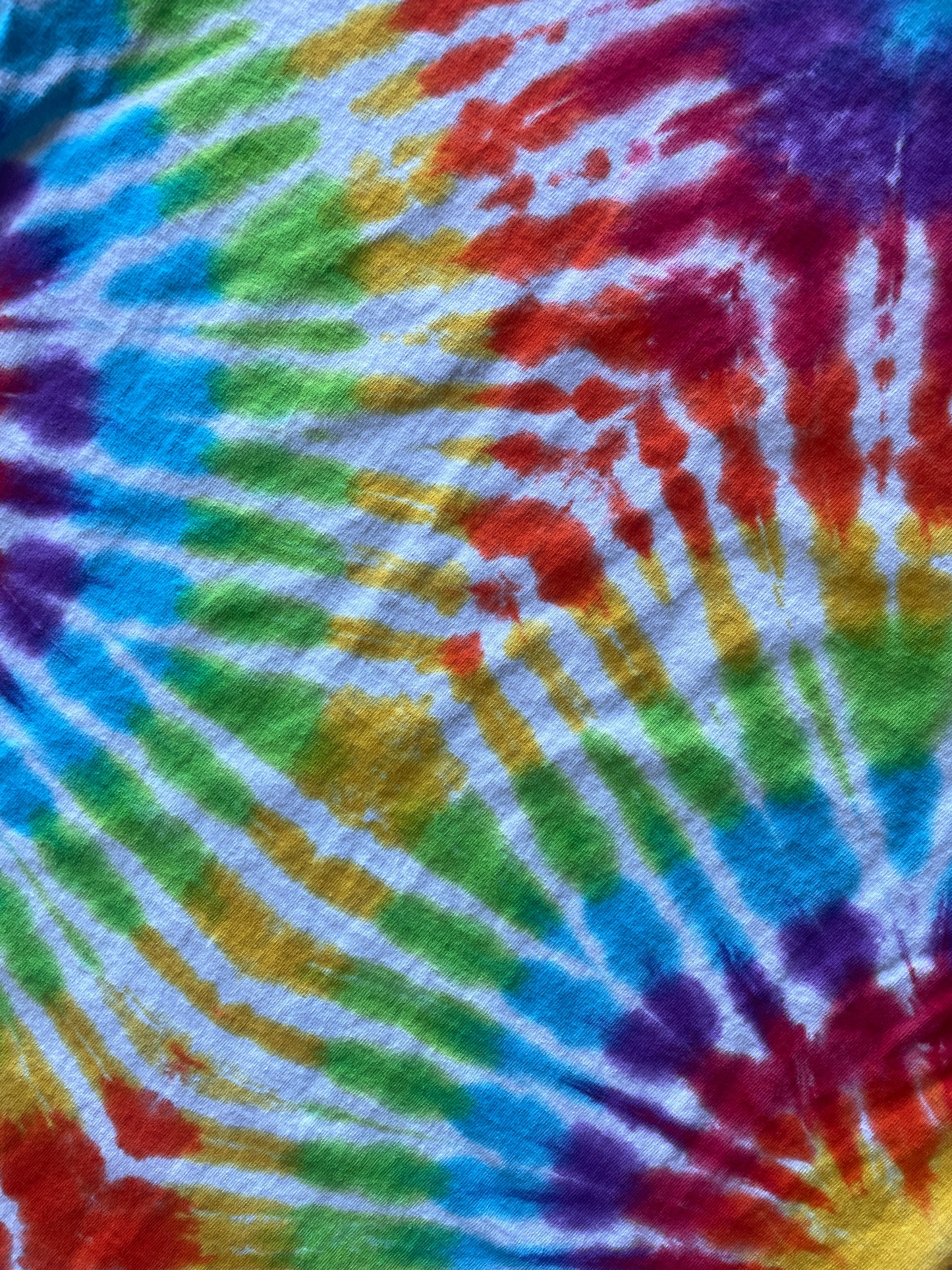 MEDIUM Men’s Vans Pride Authentic Together as Ourselves Handmade Tie Dye Short Sleeve T-Shirt | One-Of-a-Kind Upcycled Rainbow Pleated Top