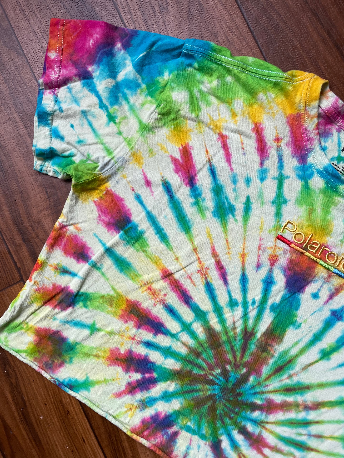 Men's XL Polaroid Tie Dye Short Sleeve Cropped T-Shirt