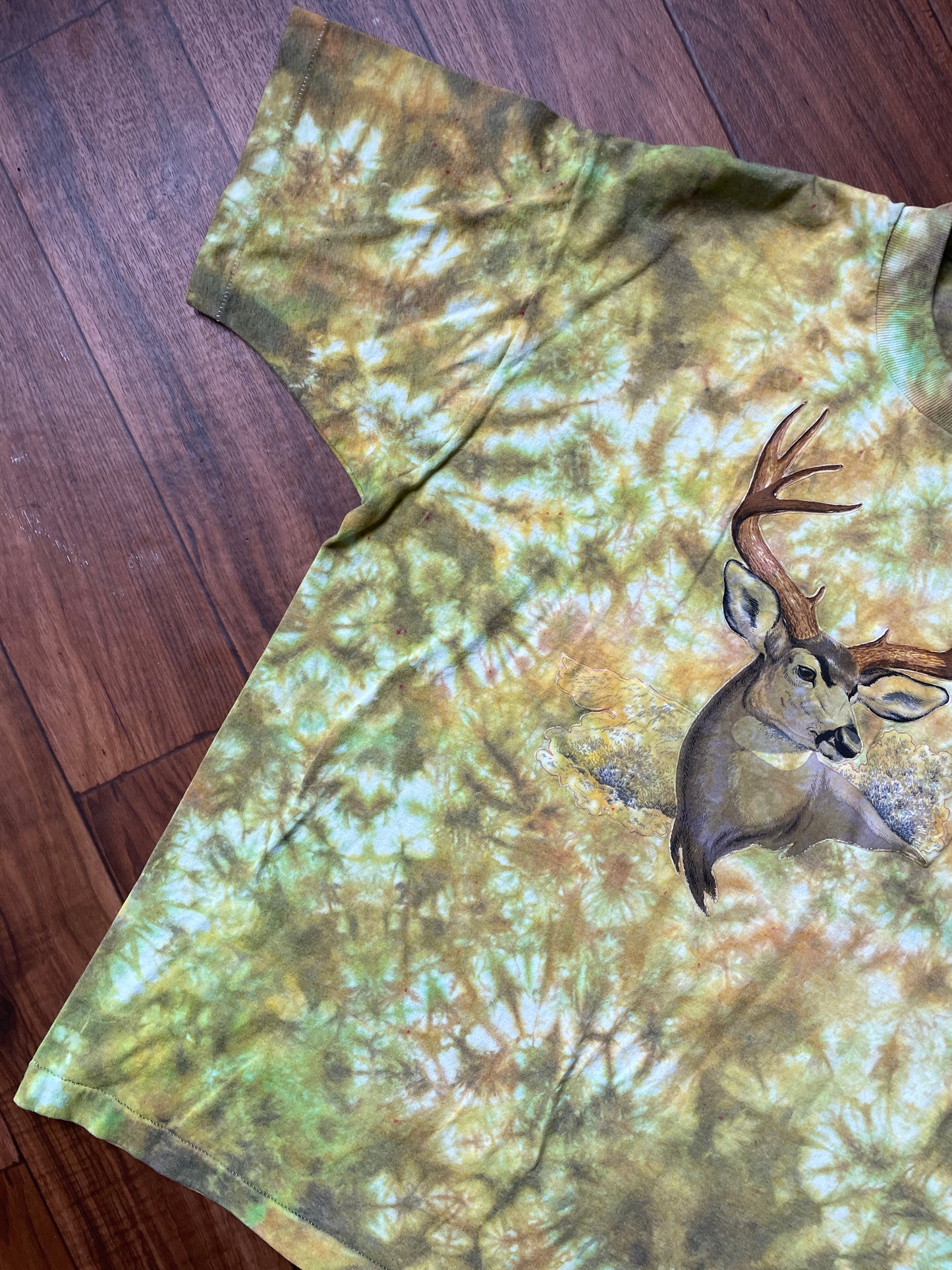 Men's XL Camo Deer Tie Dye Short Sleeve T-Shirt