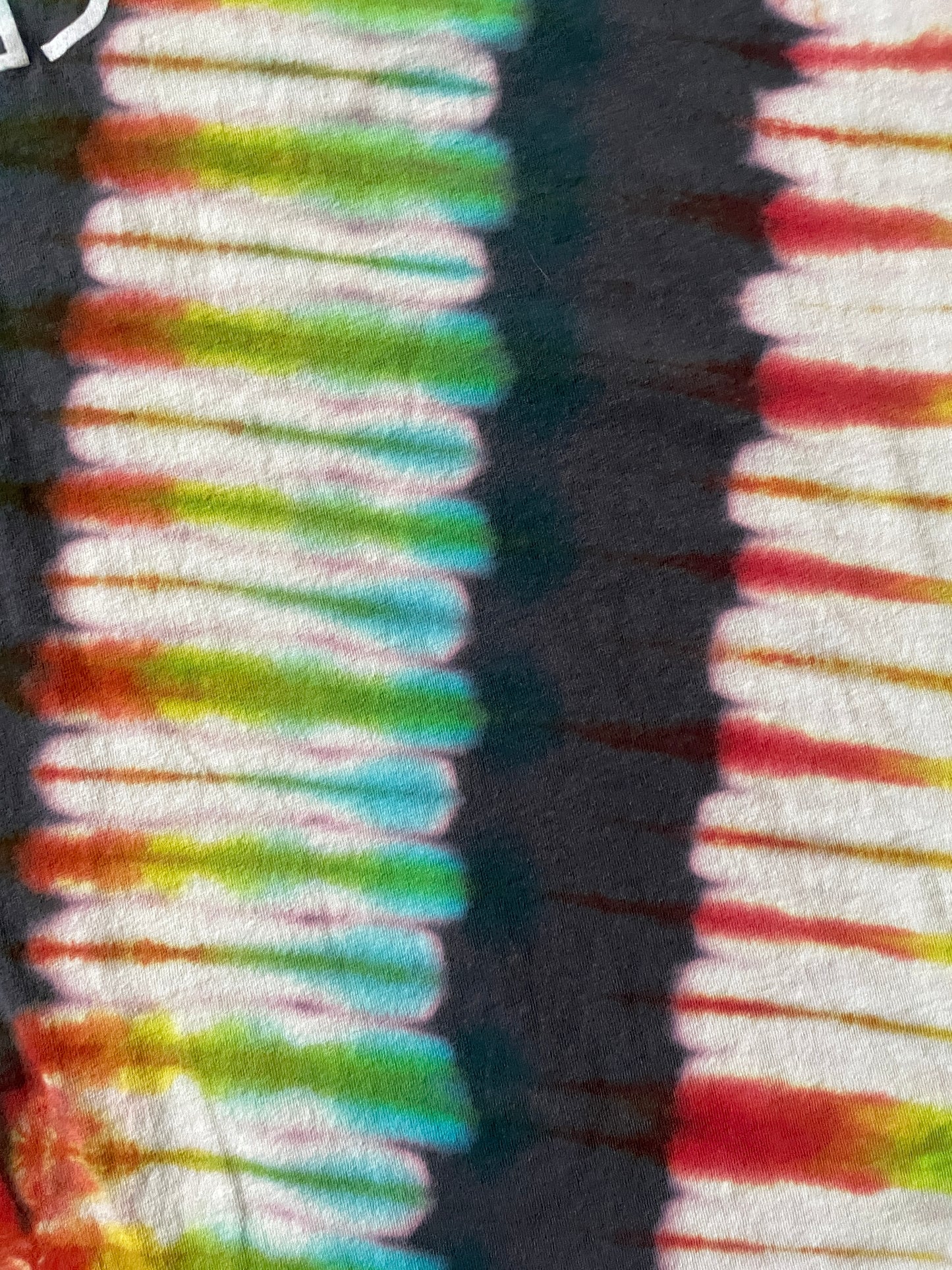 Playstation Japan Handmade Reverse Tie Dye Short Sleeve T-Shirt | One-Of-a-Kind Upcycled Gray, Red, and Blue V-Pleated Tie Dye Top | Men's 3XL