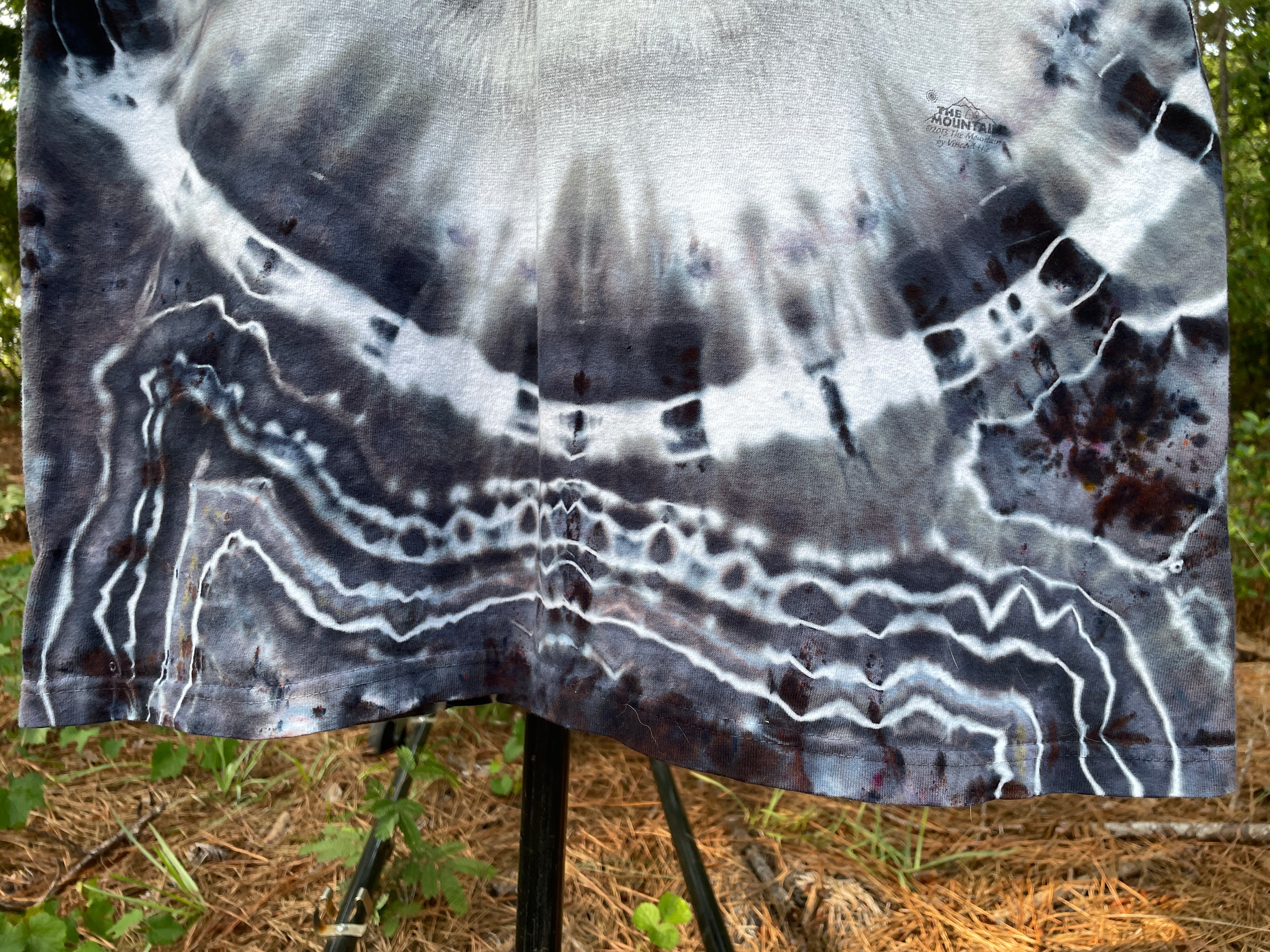 Panda Bear Black and White Hand-Tie Dyed Short Sleeve T-Shirt (Men's Large)