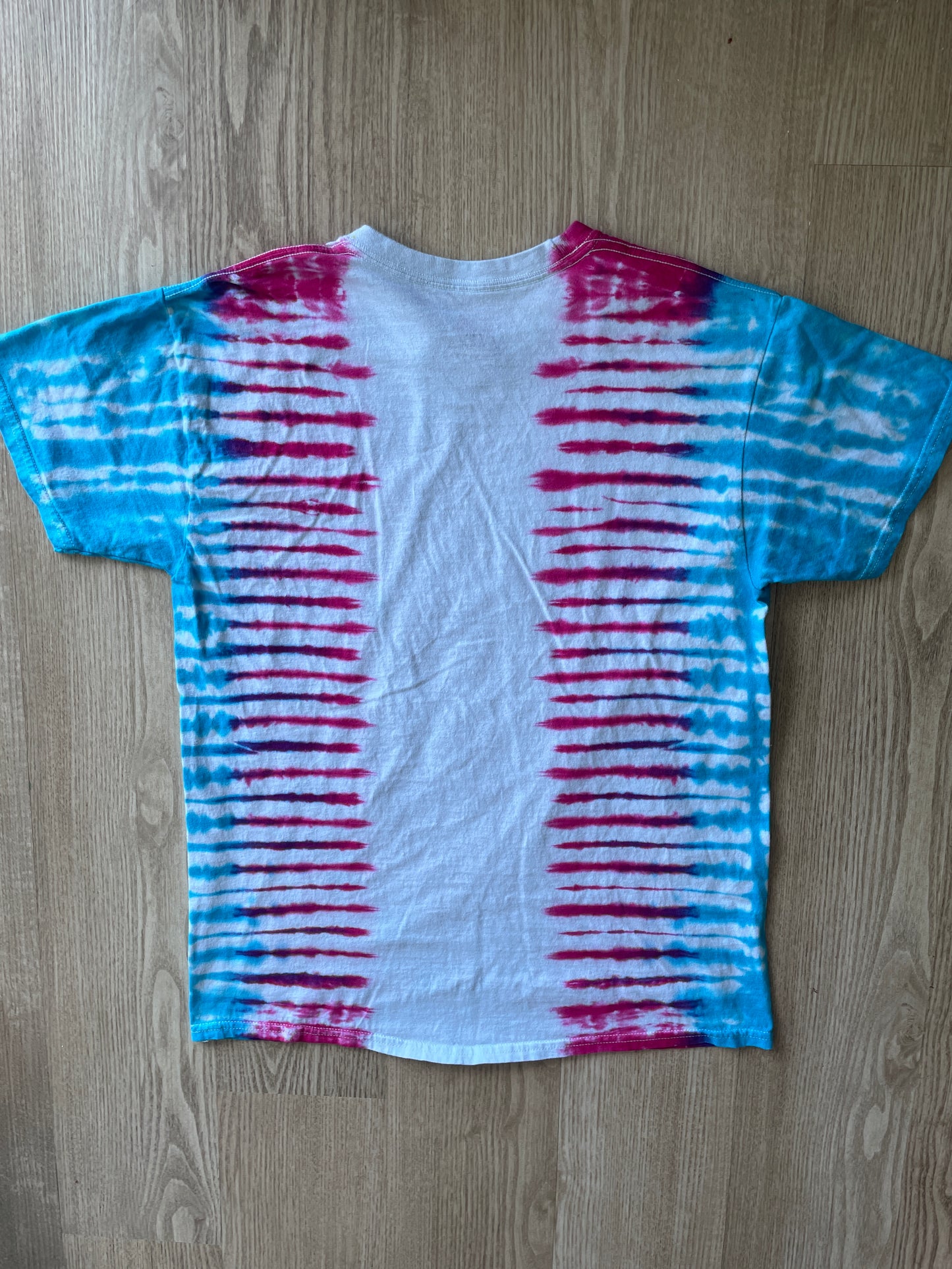 MEDIUM Men’s Trans Pride Flag-Inspired Handmade Tie Dye T-Shirt | One-Of-a-Kind Pink, Blue, and White Short Sleeve