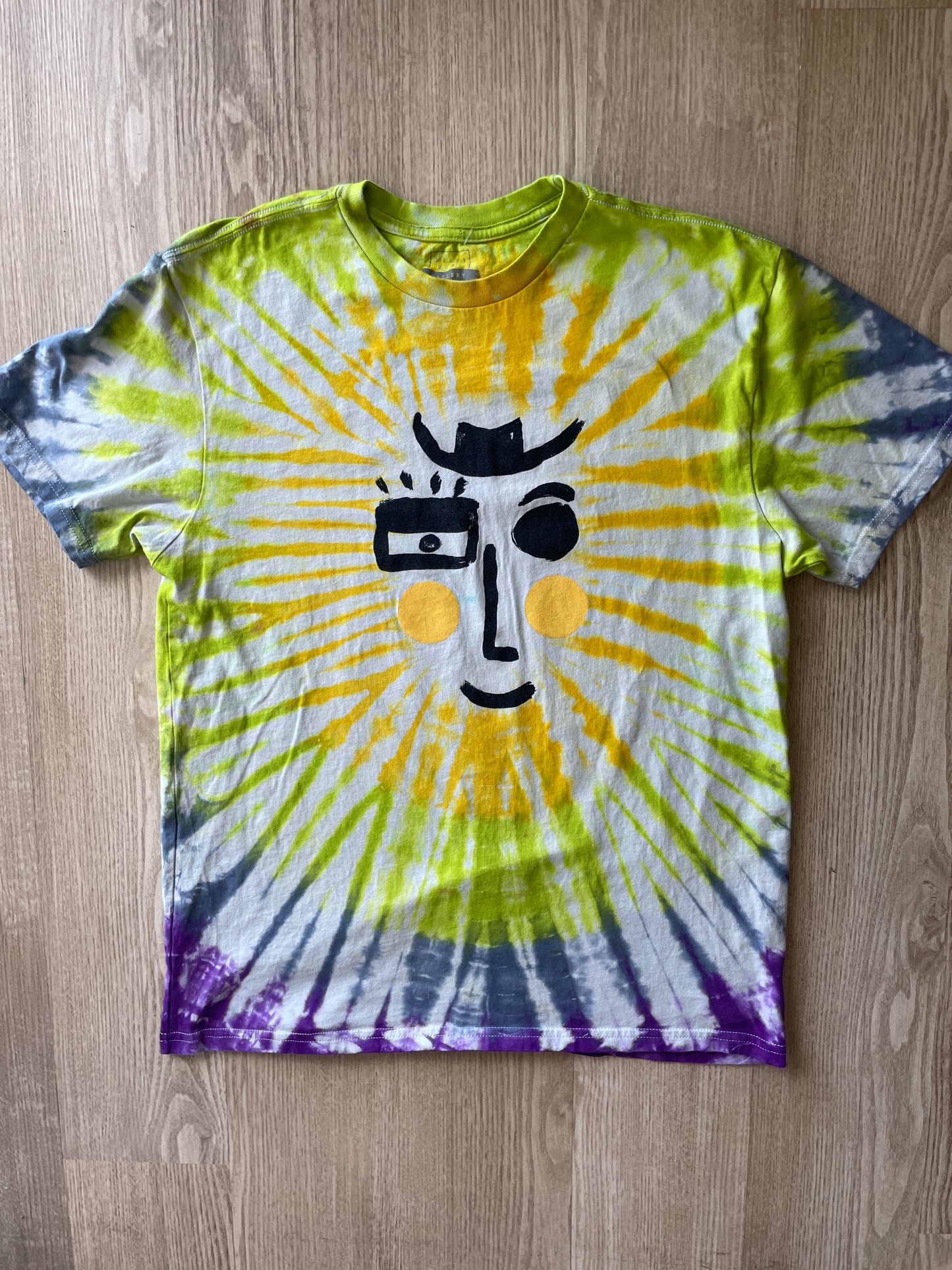 MEDIUM Men’s Billabong Gallery Collection Handmade Tie Dye T-Shirt | One-Of-a-Kind Multicolor Pop Art Short Sleeve