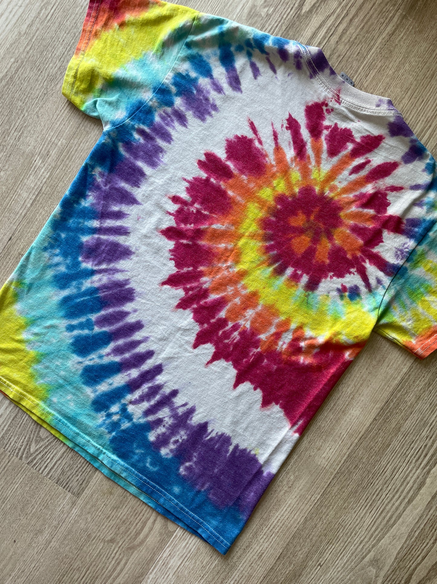 MEDIUM Men’s UNFUCKWITABLE Rainbow Spiral Tie Dye Short Sleeve T-Shirt | One-Of-a-Kind Upcycled, Handmade Top