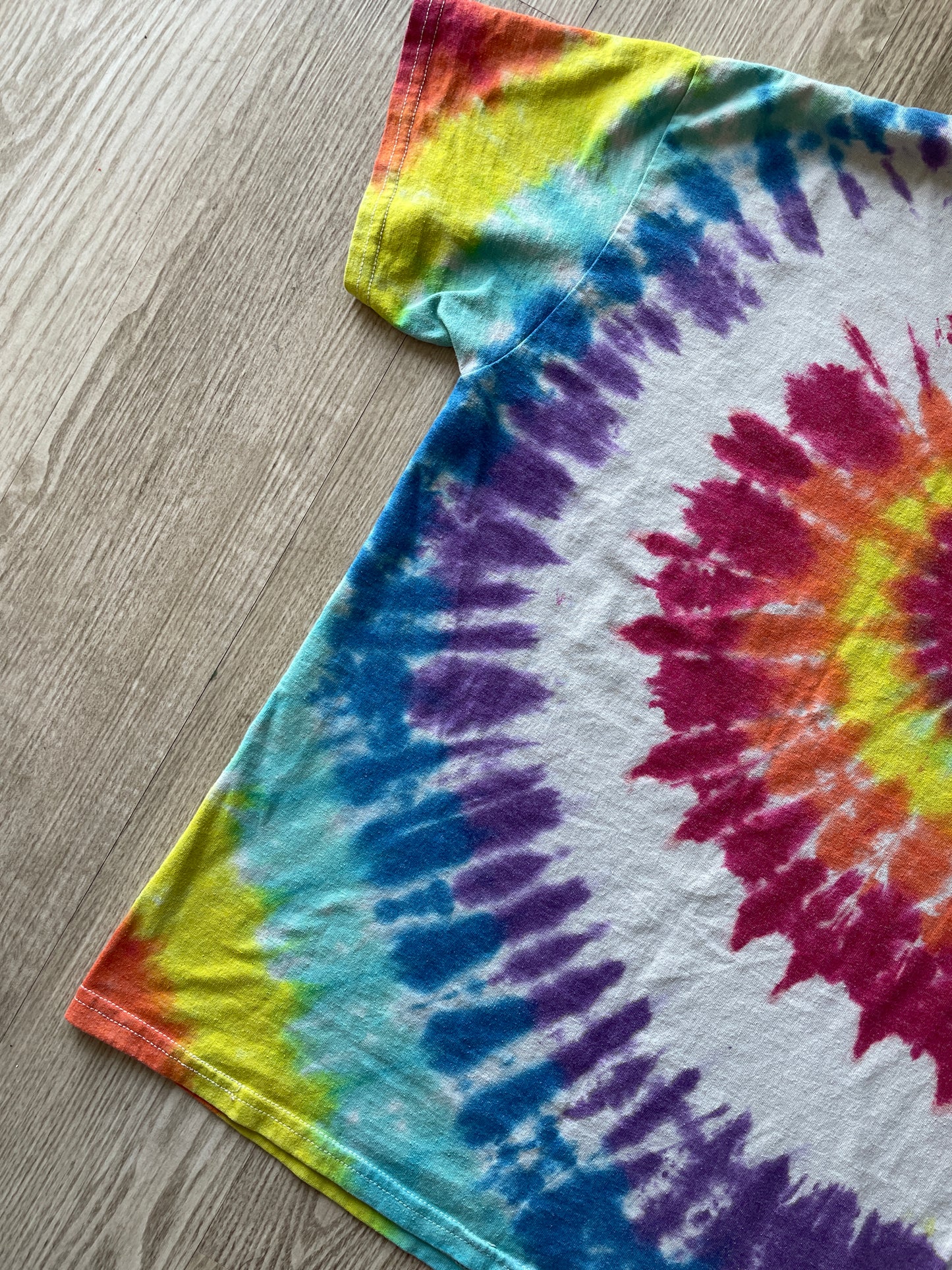 MEDIUM Men’s UNFUCKWITABLE Rainbow Spiral Tie Dye Short Sleeve T-Shirt | One-Of-a-Kind Upcycled, Handmade Top