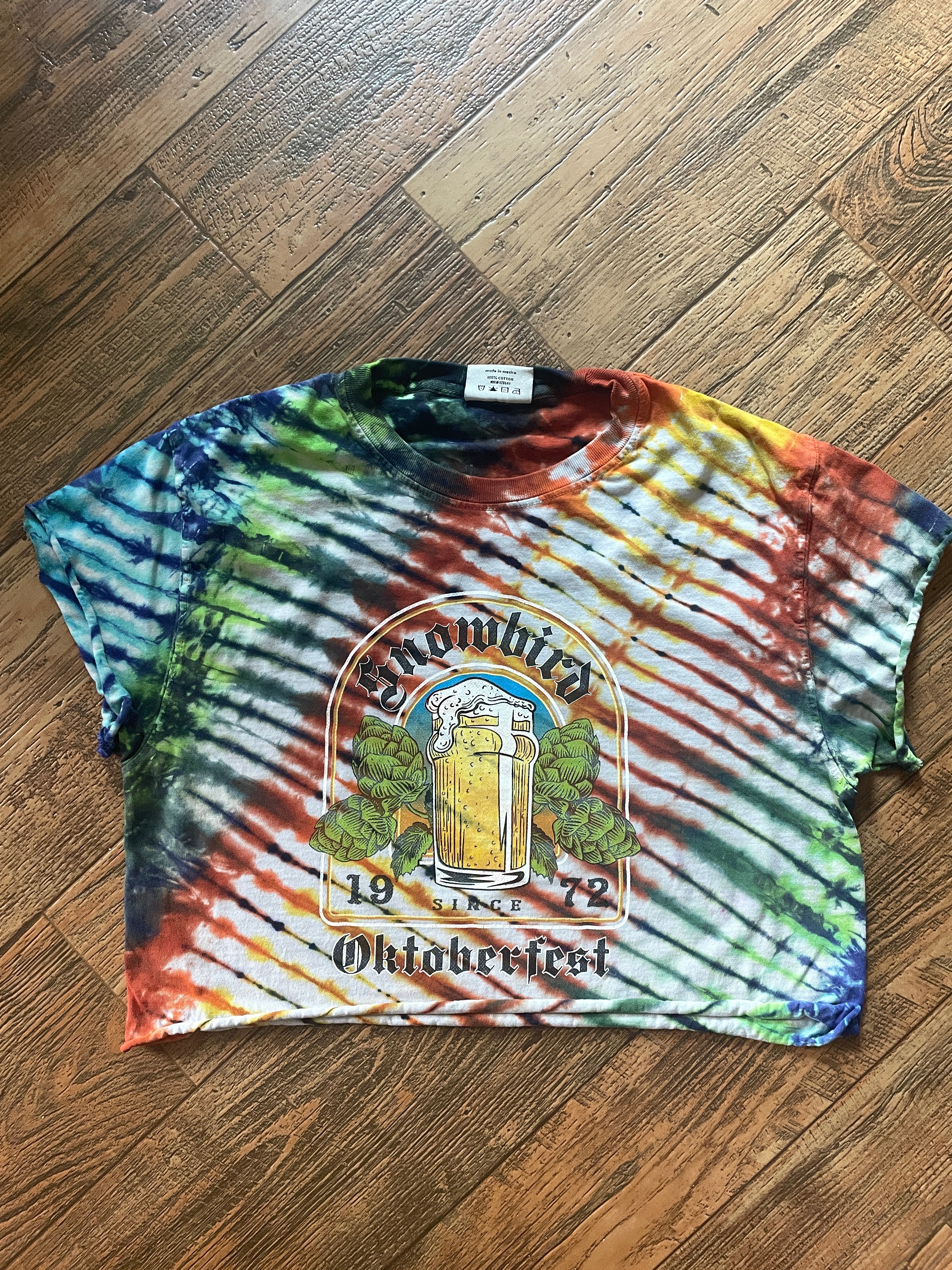 Snowbird Oktoberfest Handmade Tie Dye Crop Top (Men's Small)