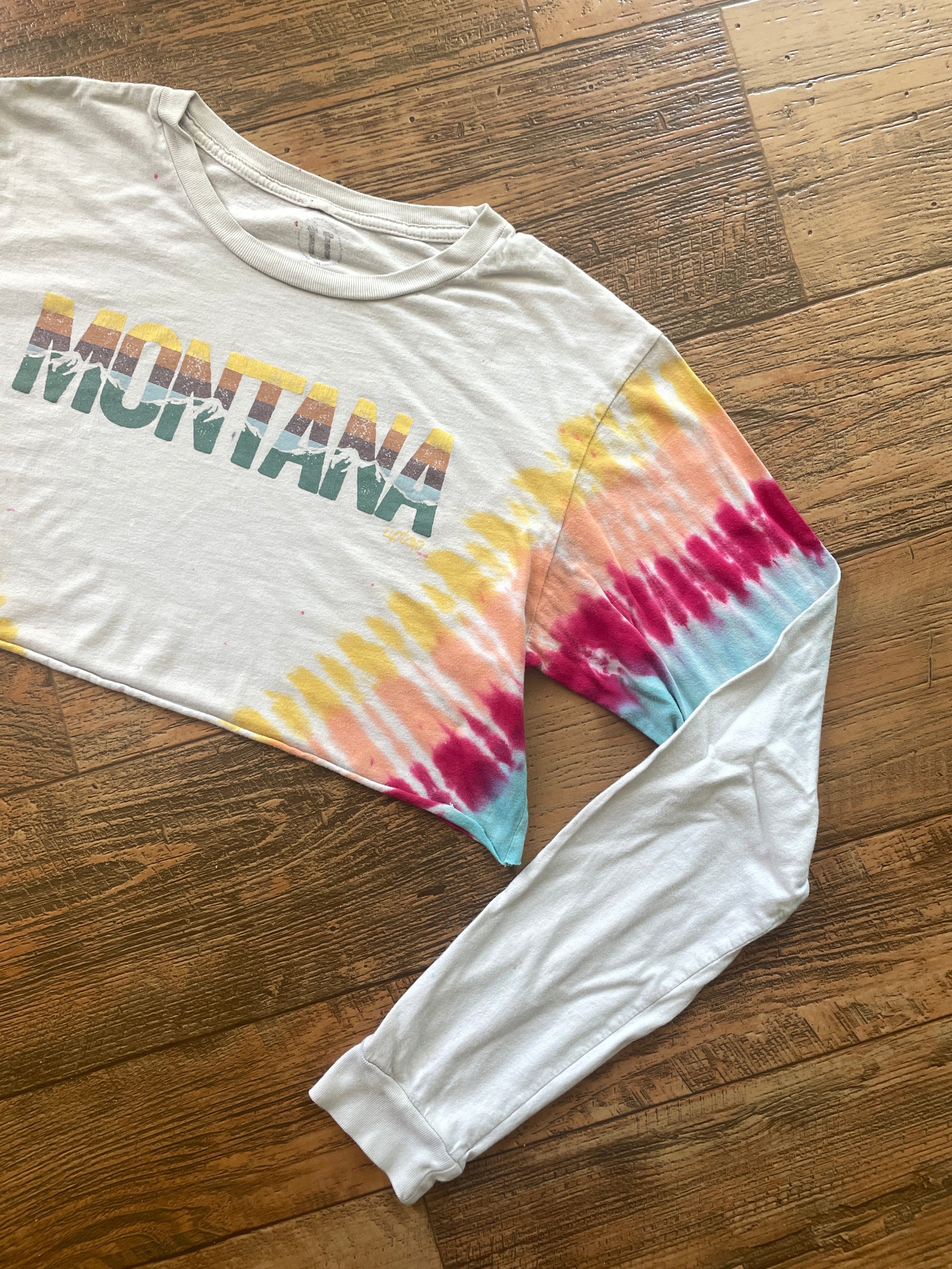 MONTANA Hand-Tie Dyed Long Sleeve Crop Top (Men's Medium)