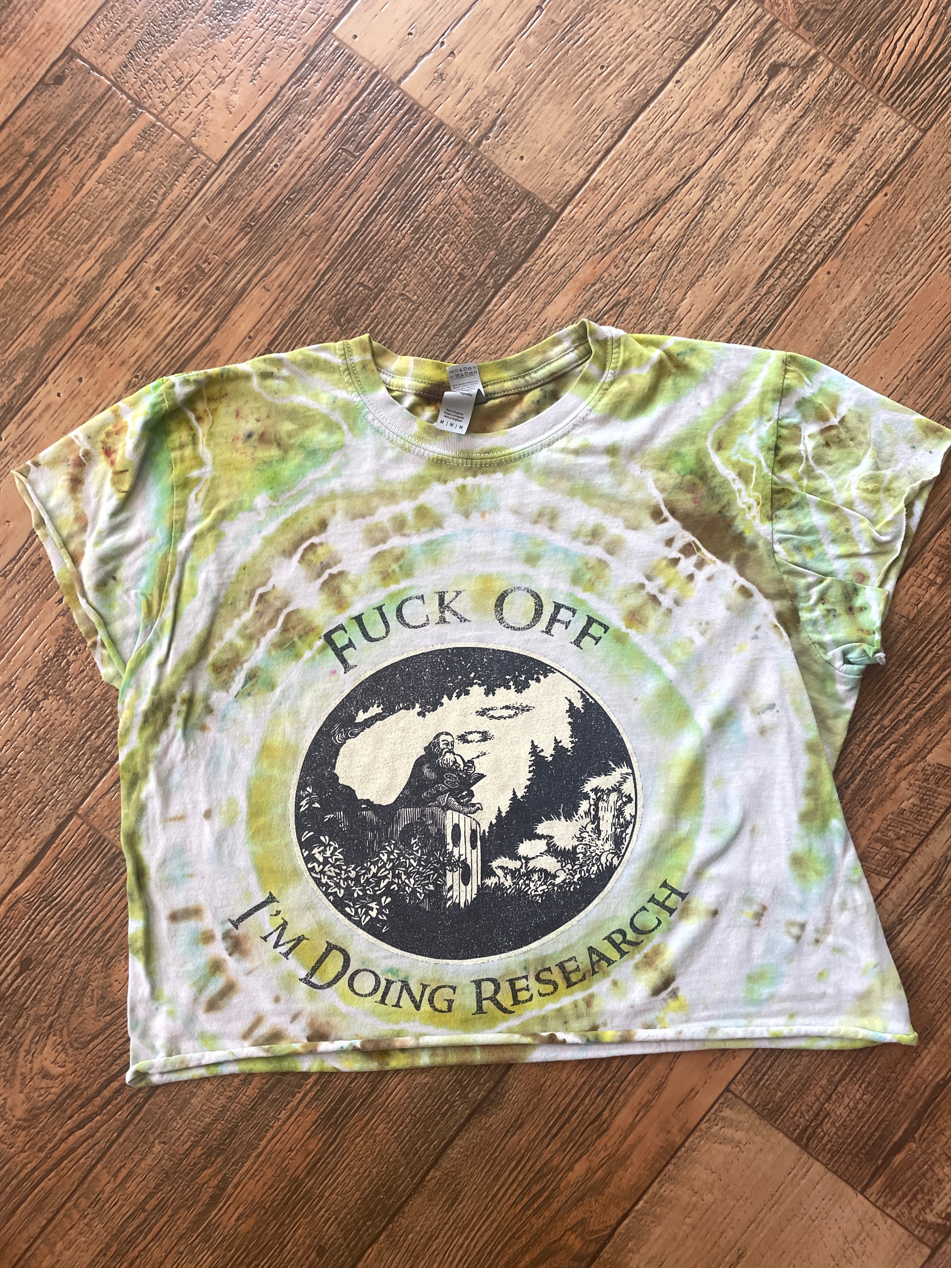 Fuck Off, I'm Doing Research Wizard Tie Dye Crop Top (Men's Medium)