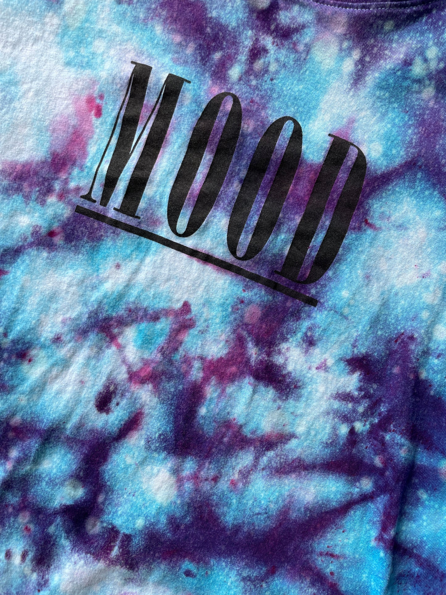 MEDIUM Women’s Cotton:On MOOD Galaxy Handmade Tie Dye T-Shirt | One-Of-a-Kind Blue and Purple Short Sleeve