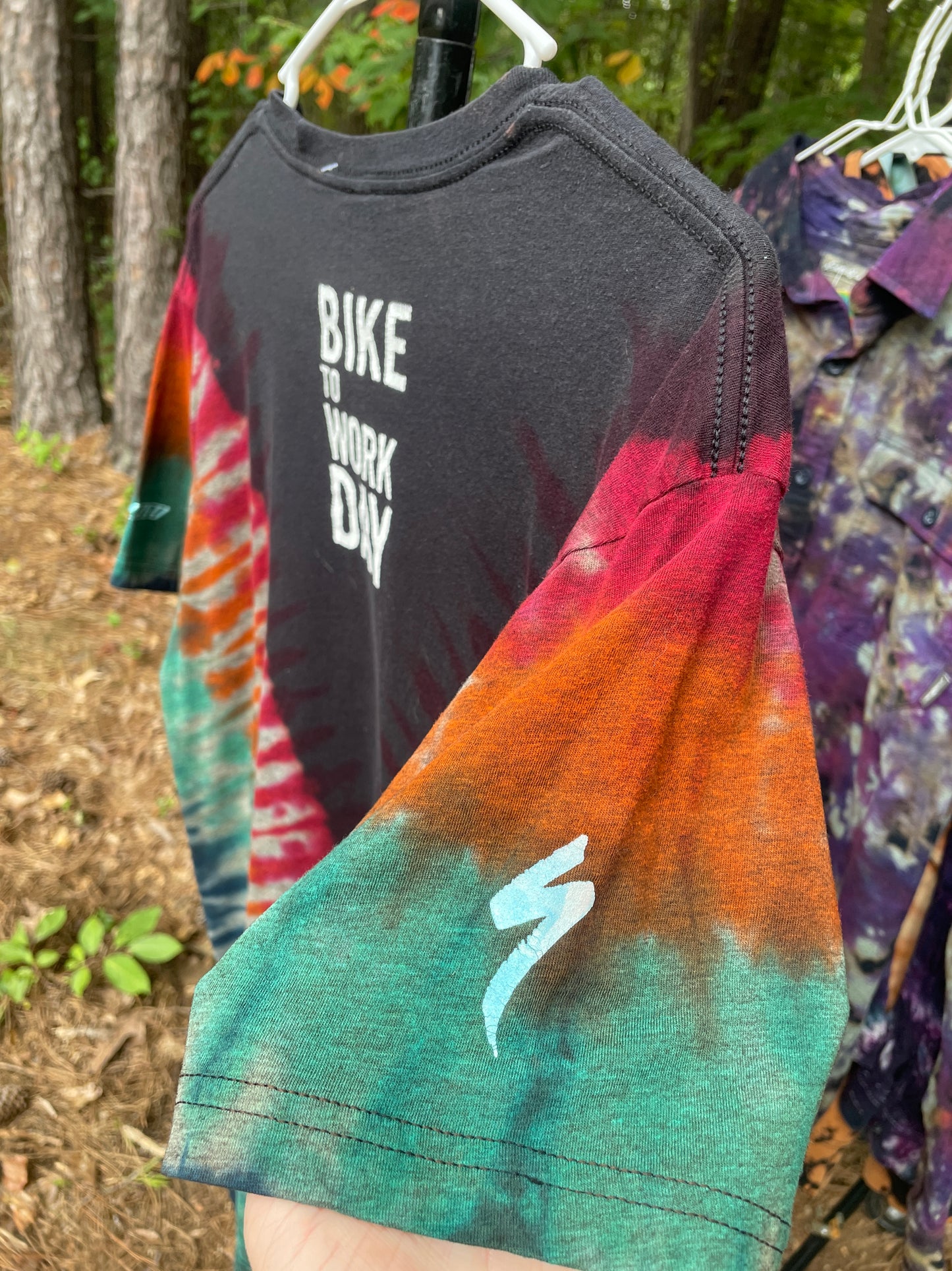 Specialized Bike to Work Day Short Sleeve Reverse Tie Dye T-Shirt (Men's Medium)